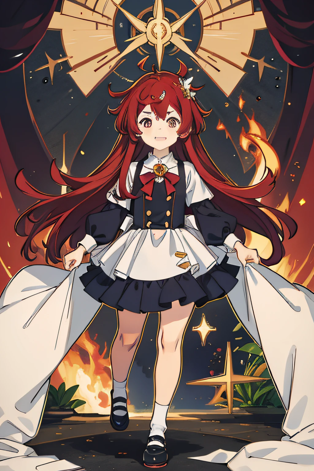 Long-haired li,Has long brownish-red hair,It's a six-year- gir