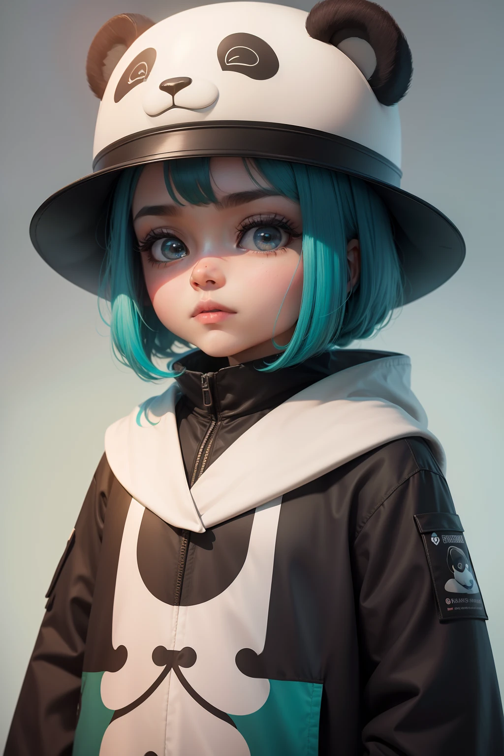silhueta de Pessoa com moletom colorido rainbonw, e rosto de panda, desenho em 2d, imagem em pose para fotos de perfil de rede sociais, 4K high definition image, fundo branco.