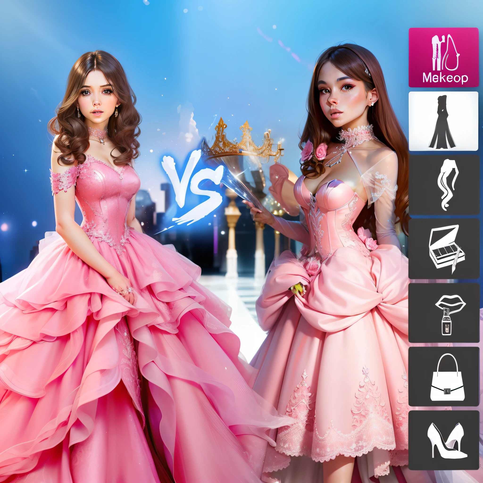 Change the dress totally with Pink Prom Dress, Beautifull Feshion Pink Dress, prom dress, add shine on dress, Semi Realistic beautiful Dress, Pink long dress