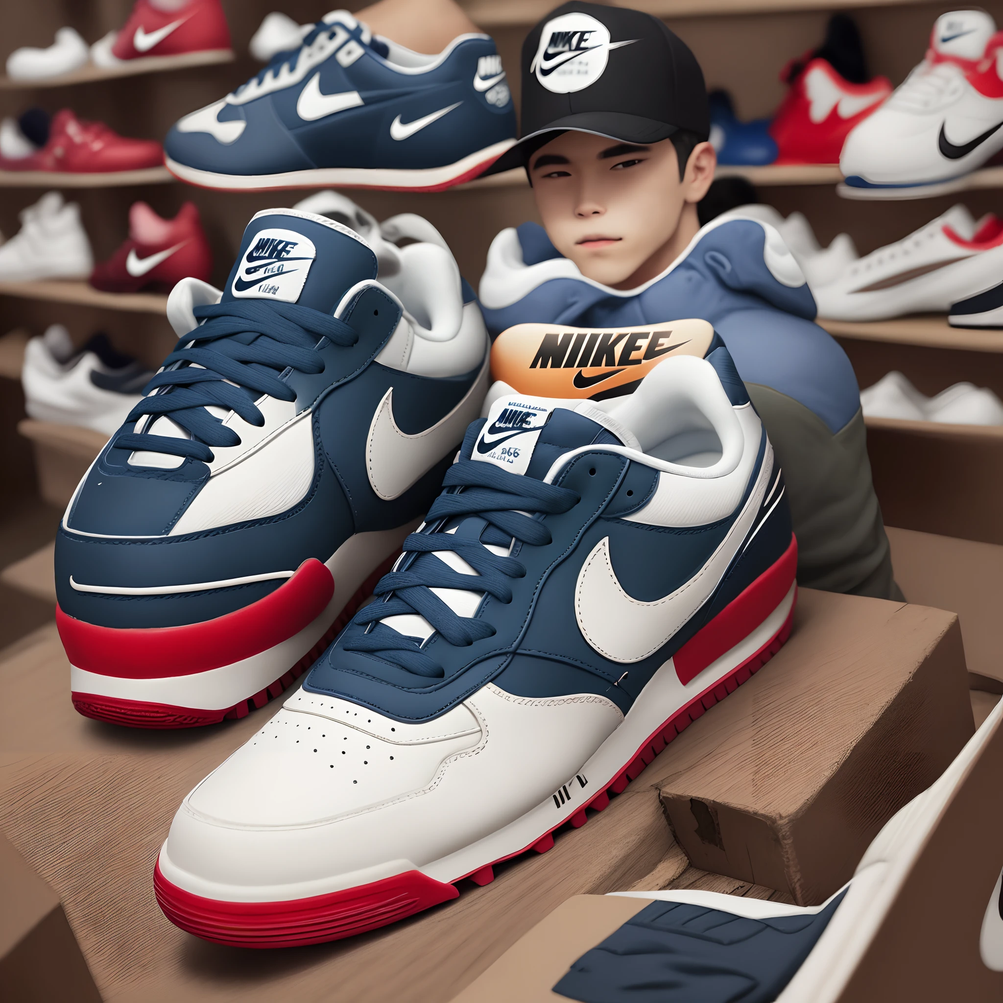 Create a shoe trade written Erick with Nike logo