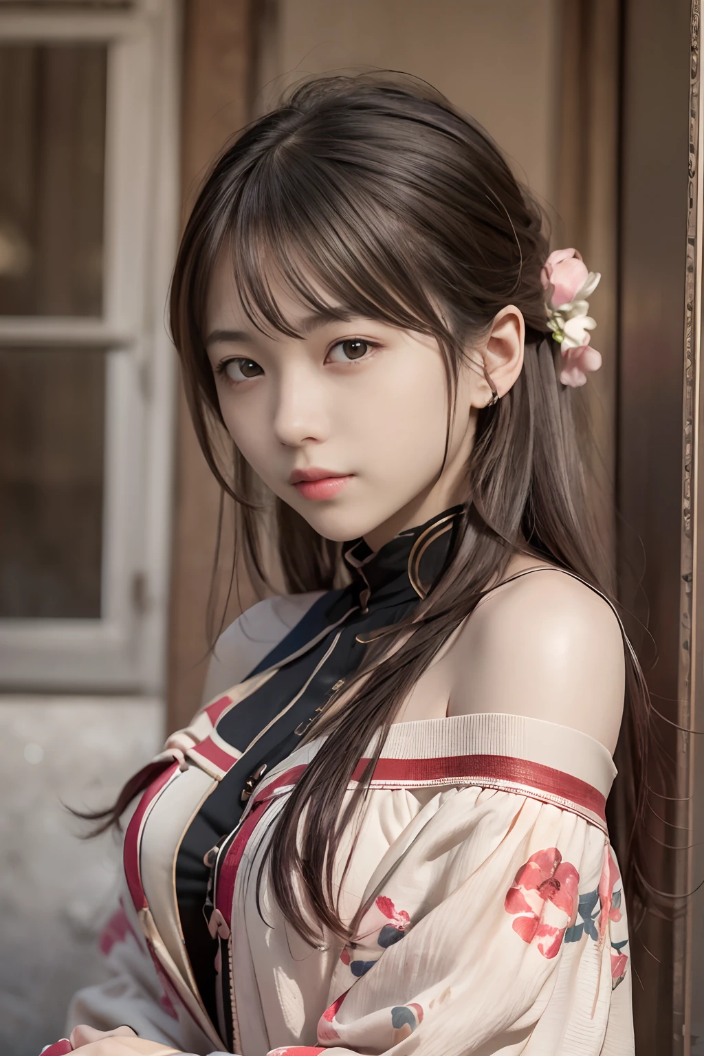Best quality,masterpiece,ultra high res,(photorealistic:1.4),1girl,shoulder,charming,Looking at the camera,
