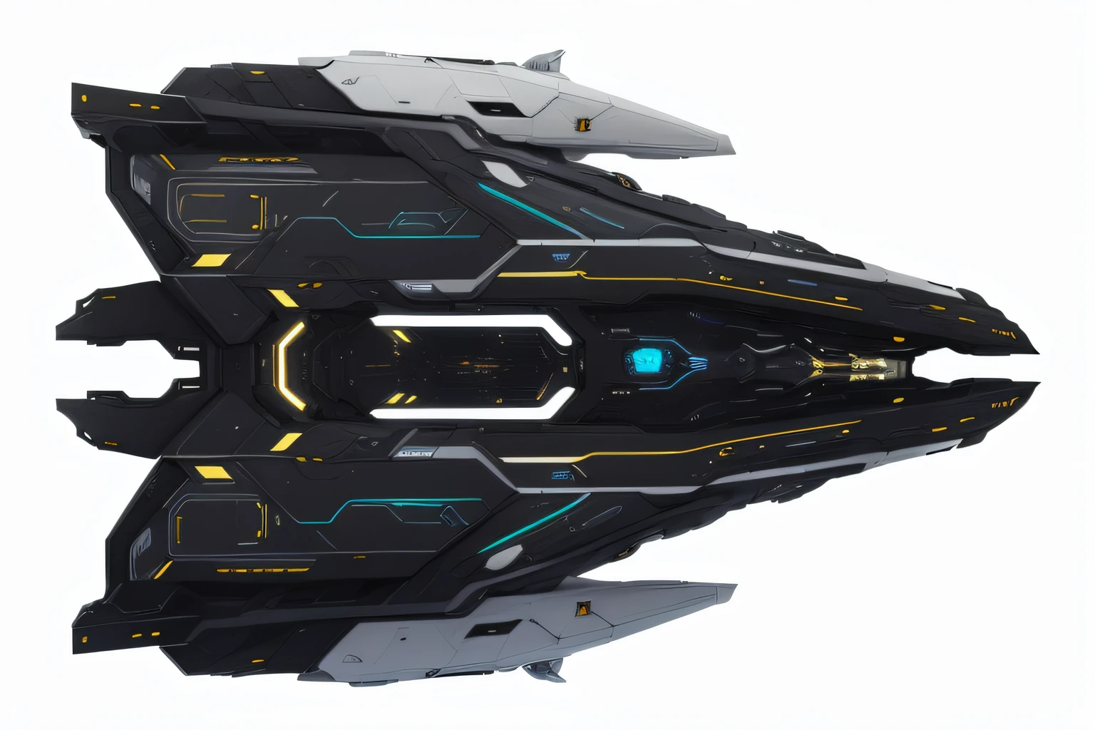 Spaceship, Stellaris Graphics, Silver and Black color themed, create variant,