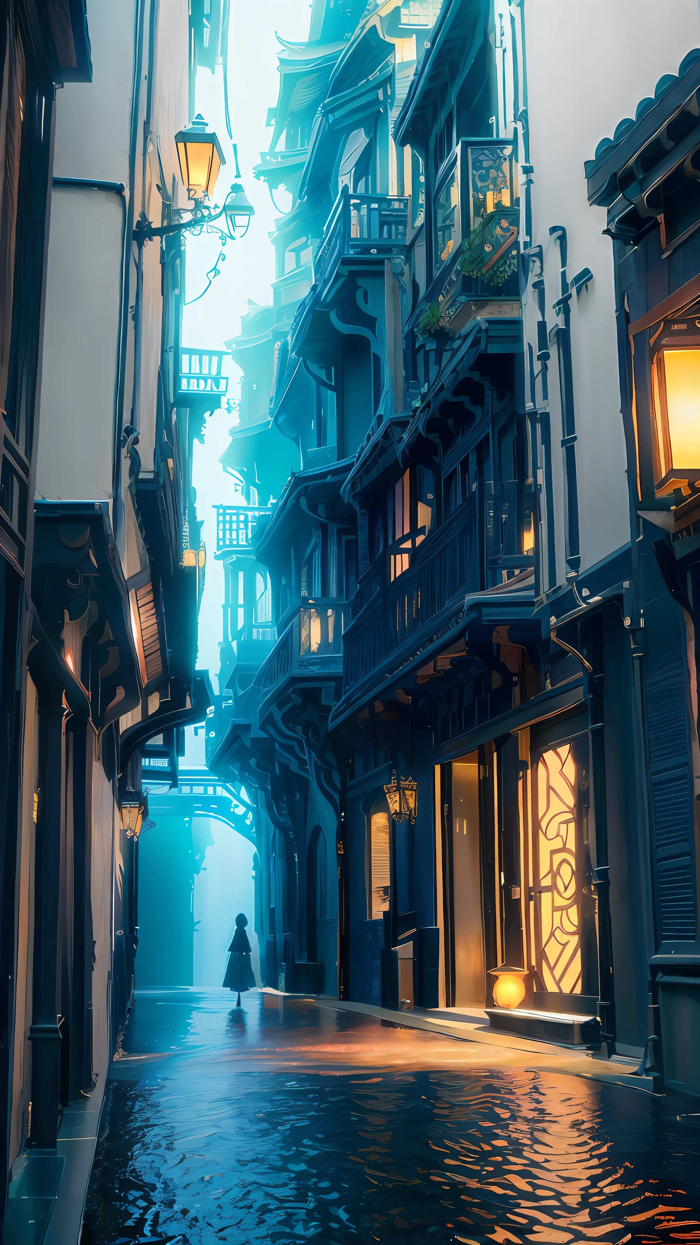 Vivid lighting,enchanting elegance,The depth of the atmosphere,Superb technique,Manifestations of naturalism,Harmonious composition,Creative refinement,striking juxtapositions,Beautiful and aesthetic,big breasts beautiful,
Back shadow,独奏,
Gut feeling
alley,Narrow,shadowy,
waterface,corrugation,repression