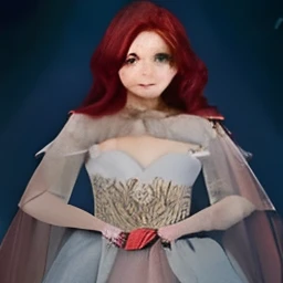 A girl fantasy,a princess wearing a beautiful dress with red hair,