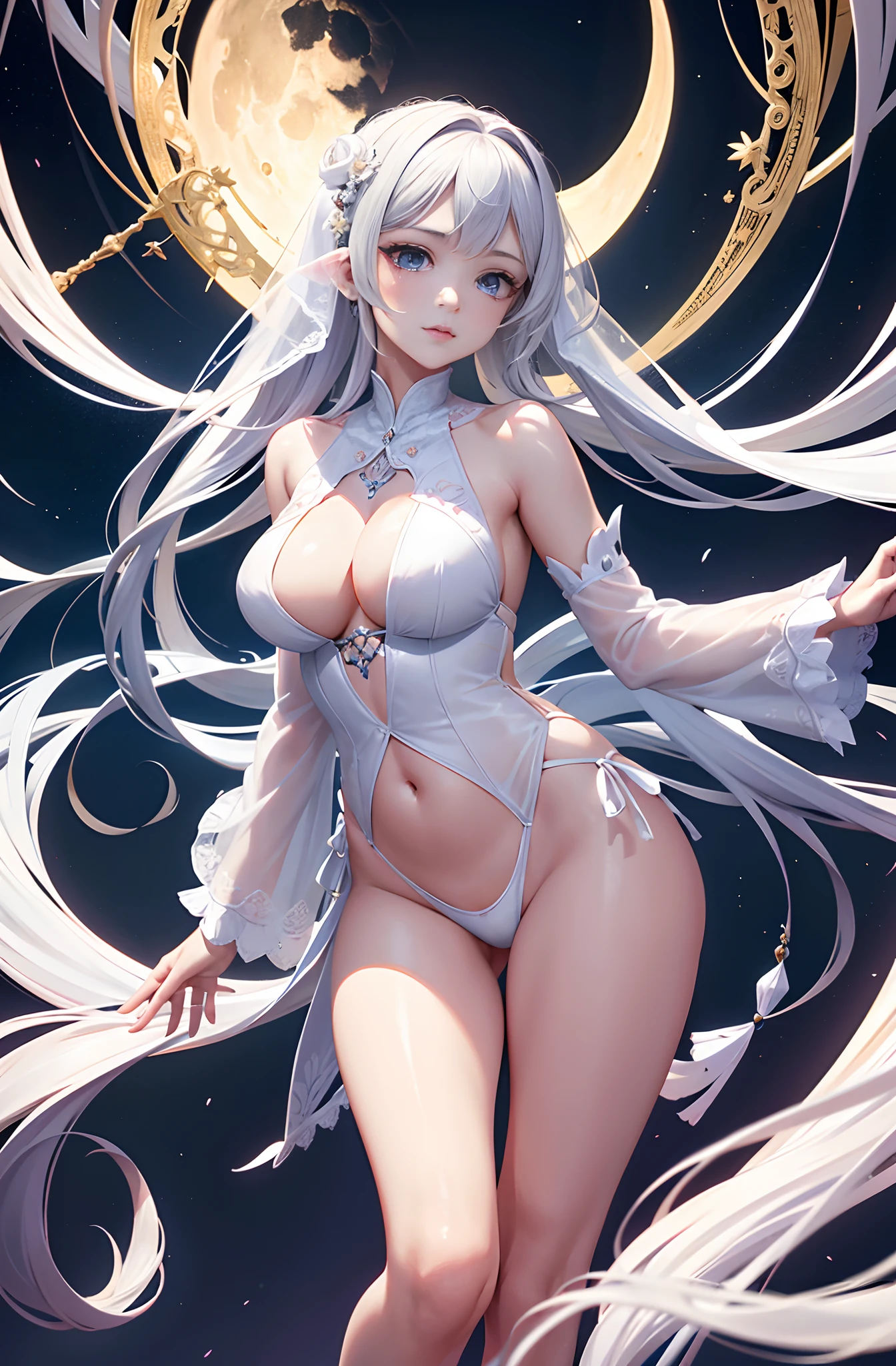 offcial art, Unity 8k壁紙, ultra - detailed, Beautiful and beautiful, tmasterpiece, best qualtiy, (Zen Buddhism, datura, Tangles, tangled), (s fractal art:1.3) , 1girll,, The is very detailed, dynamic angle, cowboy lens, The most beautiful form of chaos, ellegance, Fauvistdesign, vivd colour, romanticism lain, atmospurate, A note of ecstasy, Flow notes are visible
Information royal sister,Detailed eyes,详细的脸,mature face,Ripe body,Tall body,Seductive body,Long legs,4k,k hd,fleshy feeling,White translucent lace,White plump delicate body,Beautiful face,Cherry small mouth,Beautiful and delicious(3D royal sister),a plump buttocks,
