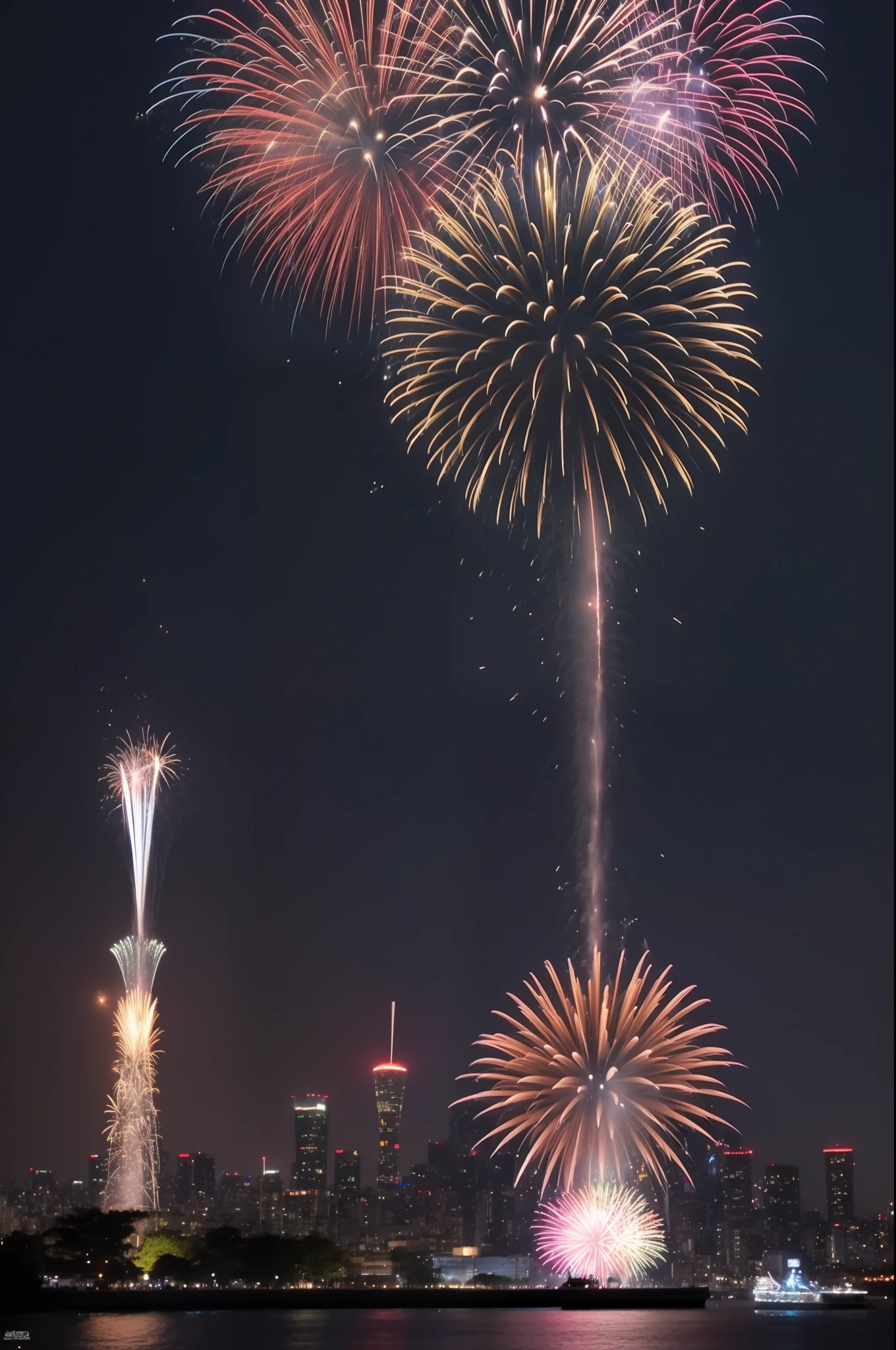 A smile、hi-school girl、校服、While doing fireworks、mare、Tokyo Skytree