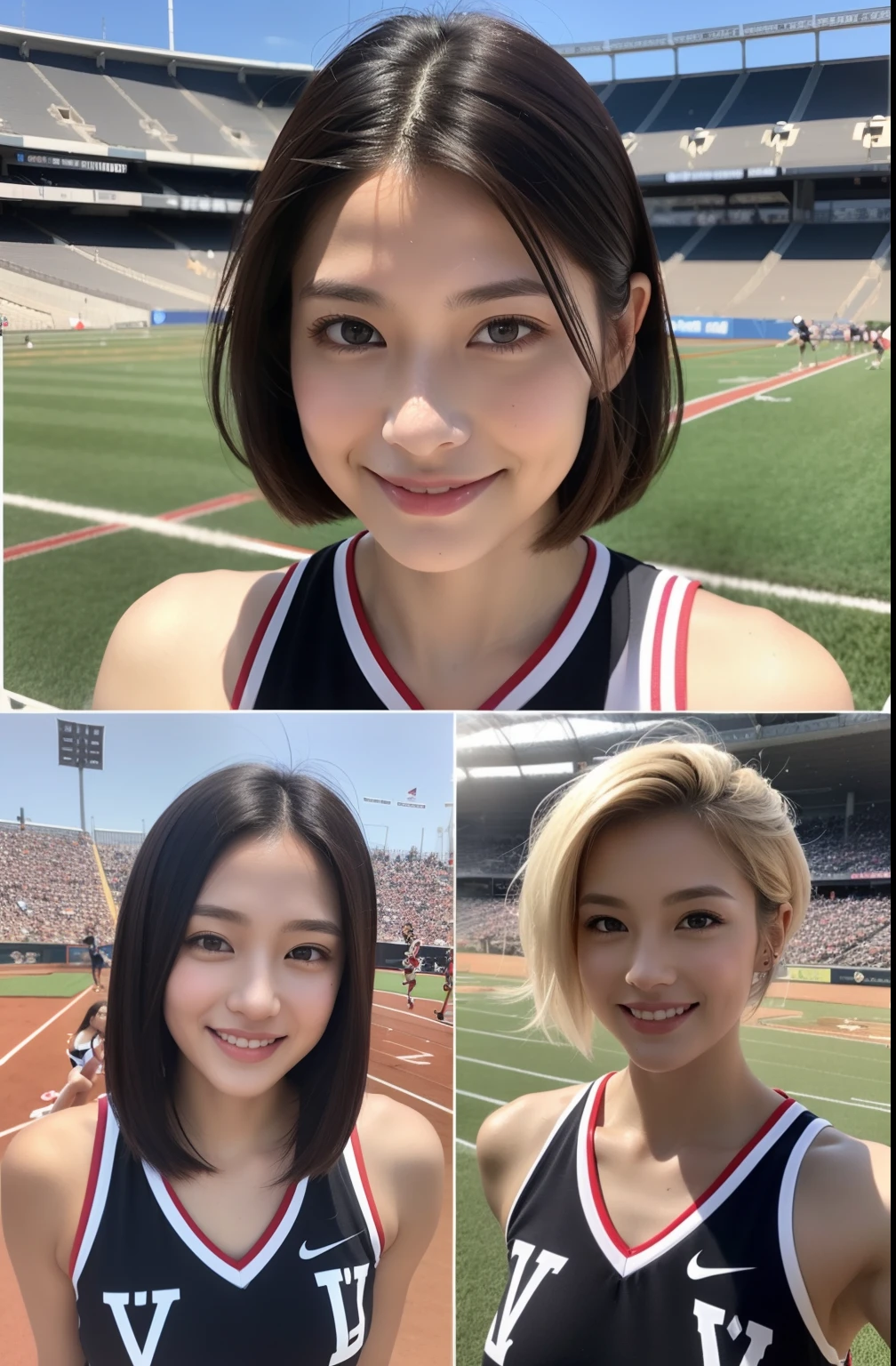 (((full body Esbian)))、1 beautiful girl、perspiring、((toru & Field Athletes Women))、(((1 persons)))、((Short-cut hairstyles))、Competition uniforms、((Stadium))、Transcendent Cute、A slight smil、Beautiful breasts、full body Esbian、hairarmpits、athletic field、((Outstanding style))、((Healthy body))、 、Women in Japan、Photorealsitic、Beautiful detailed eyes、Hyper-Realism、highcontrast、Ultra HD、realistic skin textures、Top image quality、top-quality、超A high resolution、Fine details、Very meticulously
