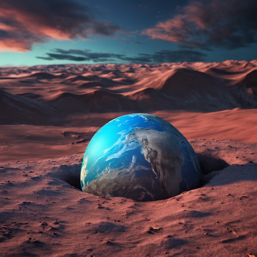 Blue Earth seen from the surface of the moon、Masterpiece、realisitic
