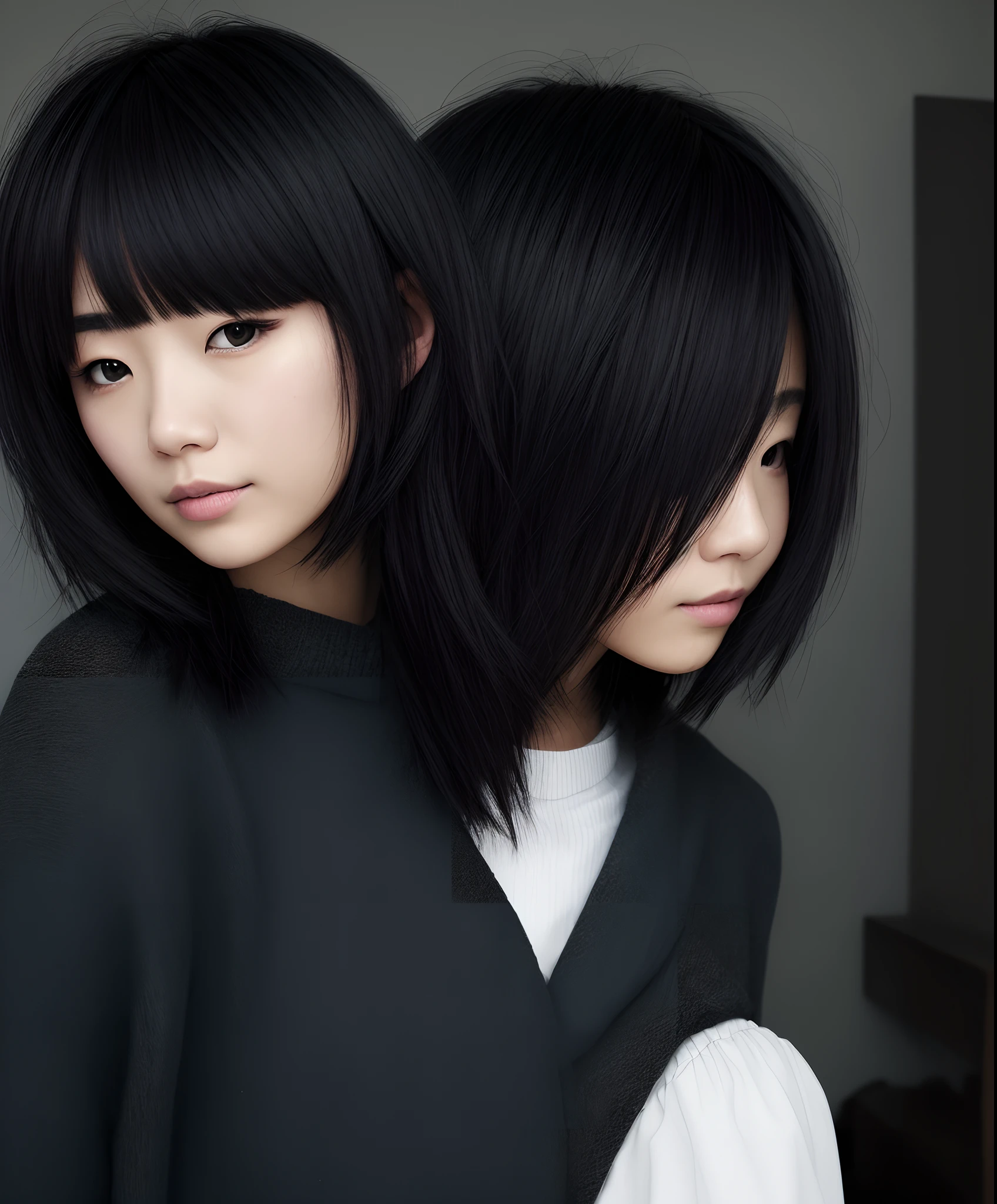 short-cut A dark-haired japanes