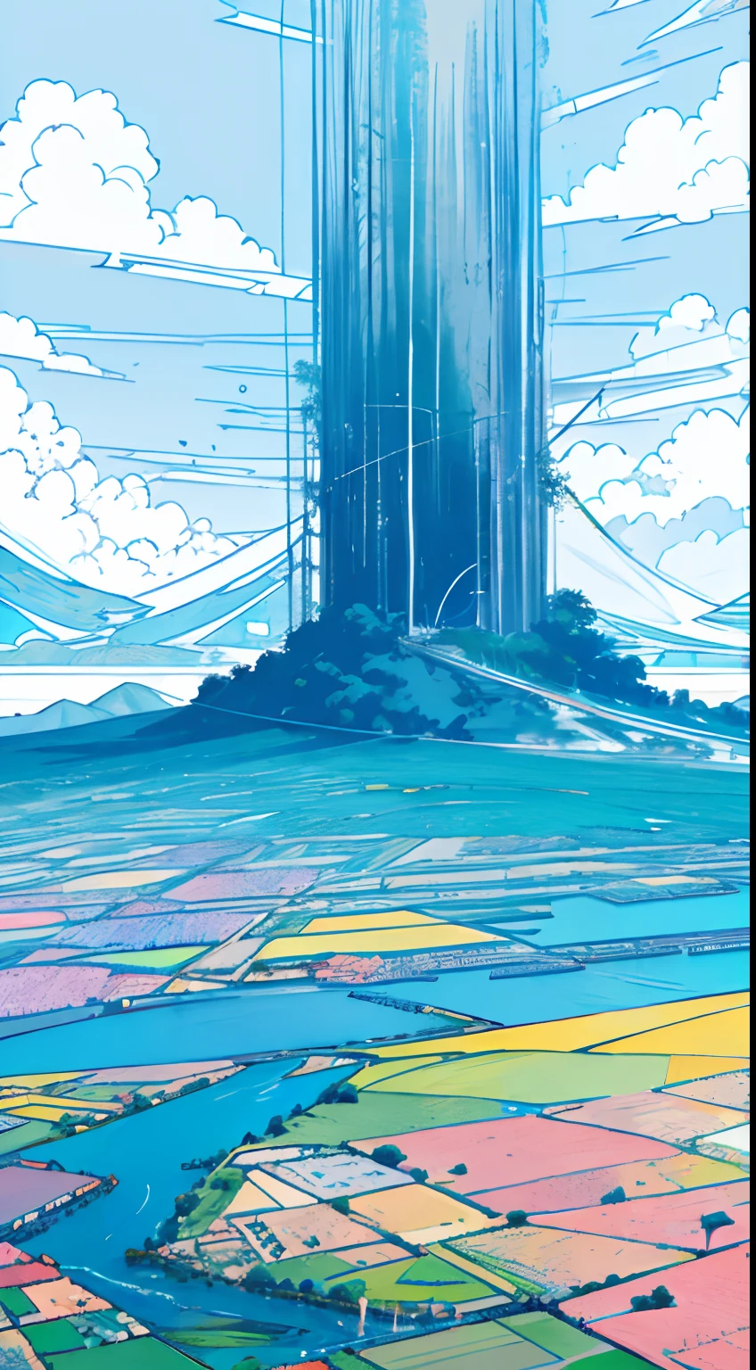 Obra-prima, melhor qualidade, alta qualidade, extremamente detalhado CG unidade de papel de parede 8k, paisagem, ao ar livre, heaven, nuvens, heaven, sem seres humanos, montanha, paisagem, water, passarinho voando, tree, blue skies, cachoeira, penhasco, natureza, lago, rio, clouded skies, fotografia premiada, bokeh, profundidade de campo, HDR, flor, chromatic aberration, fotorrealismo, muito detalhado, trending in artstation, trend in CGSociety, intrincado, alto detalhe, dramatic, meio caminho arte