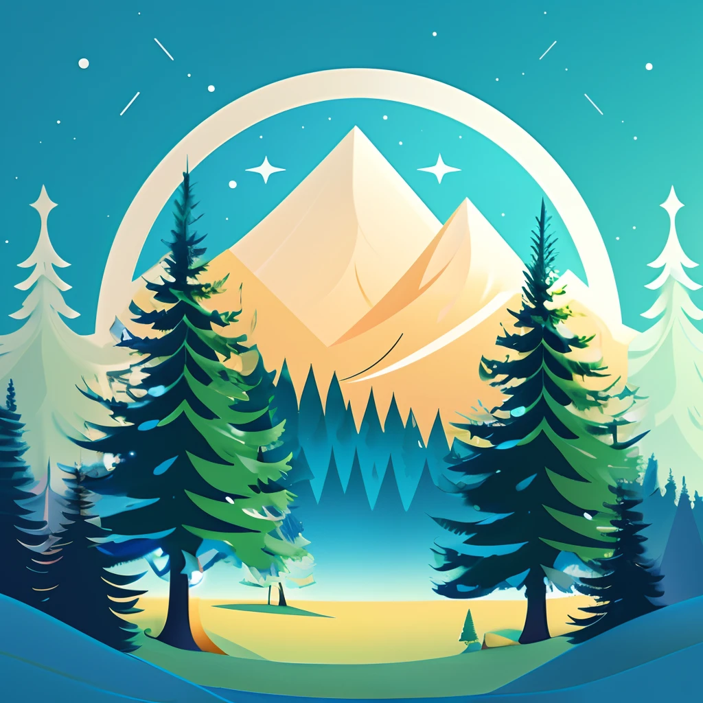 Spruce tree,2D illustration,Vector illustration,high detal