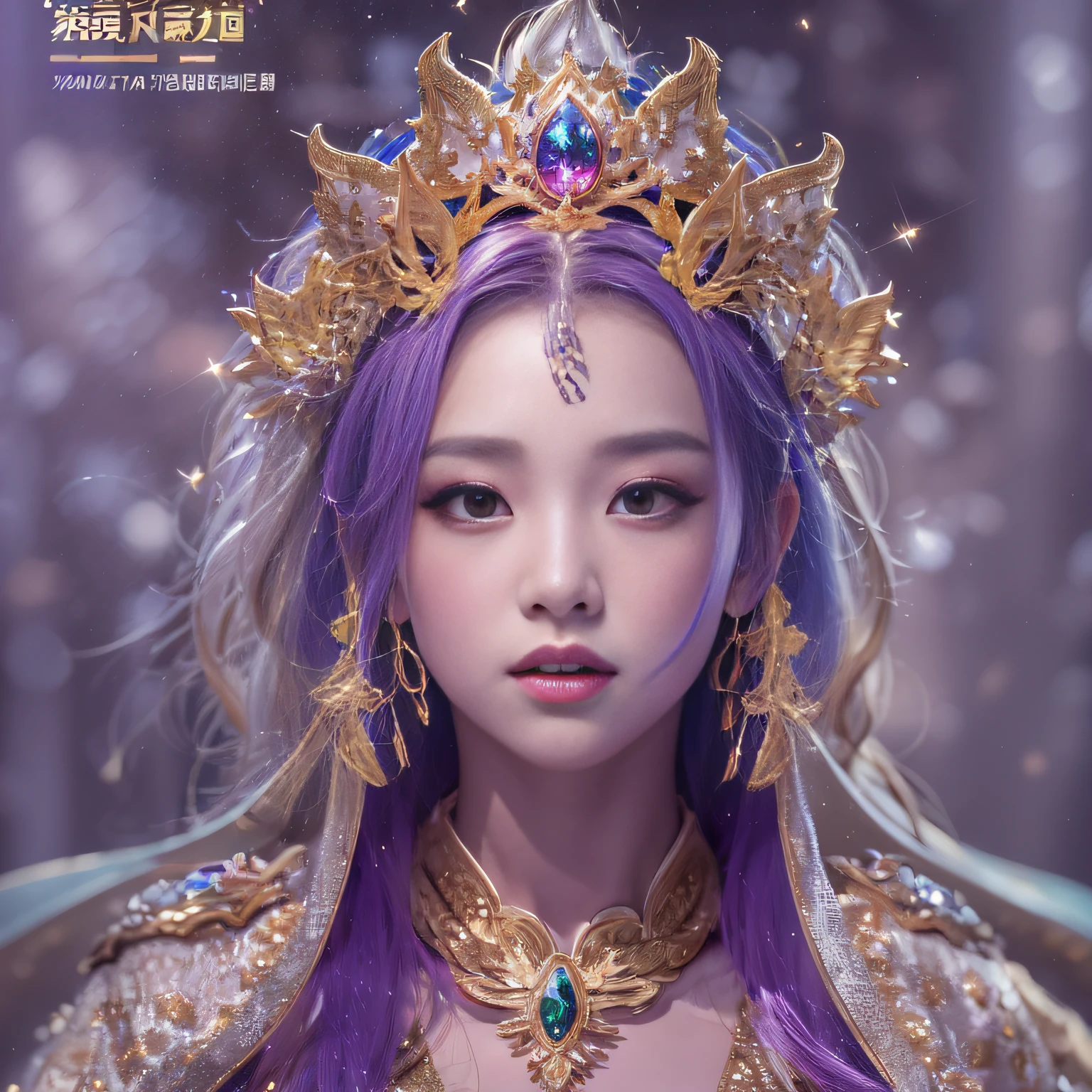 32K（tmasterpiece，k hd，hyper HD，32K）short detailed hair，Gold jewelry area in the back room，Flame Girl ，Yao Lang protector （realisticlying：1.4），Python pattern robe，Purple-pink tiara，Snowflakes fluttering，The background is pure，Hold your head high，Be proud，The nostrils look at people， A high resolution， the detail， RAW photogr， Sharp Re， Nikon D850 Film Stock Photo by Jefferies Lee 4 Kodak Portra 400 Camera F1.6 shots, Rich colors, ultra-realistic vivid textures, Dramatic lighting, Unreal Engine Art Station Trend, cinestir 800，Hold your head high，Be proud，The nostrils look at people