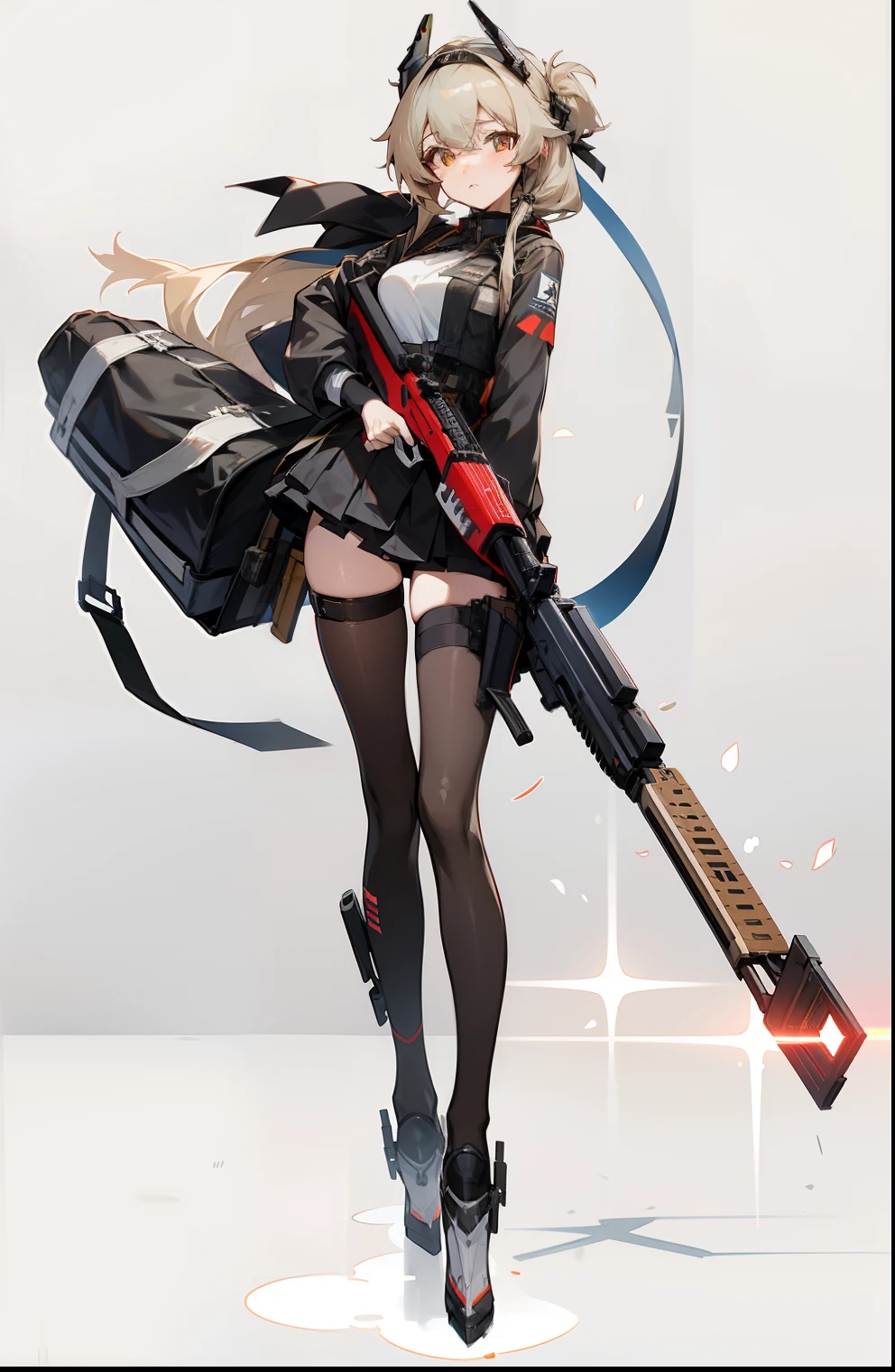 Anime girl standing in front of the building，Sniper rifle in hand，Kantai collection style，girls frontline style，Best anime 4K Konacha wallpapers from Girl Frontline。girls' frontline CG，Anime style 4K，girls frontline universe