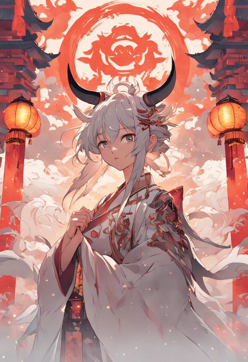 (White background:1.4),(Symmetrical:1.5),(masterpiece bull head, In the middle, Oriental elements),(China - chic illustration:1.2, Vector painting:1.2),(Chinese colors,senior color matching),( reasonable design, Clear lines, High sharpness,best quality, Very detailed, masterpiece, official art, movie lighting effects, 4K )