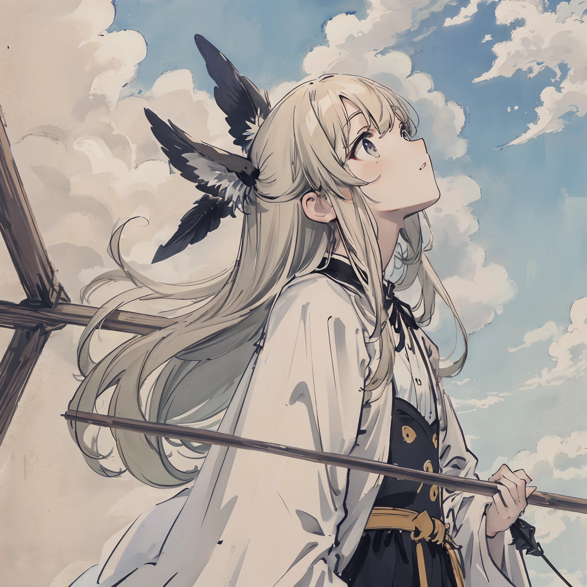 top-quality、8K、look up sky