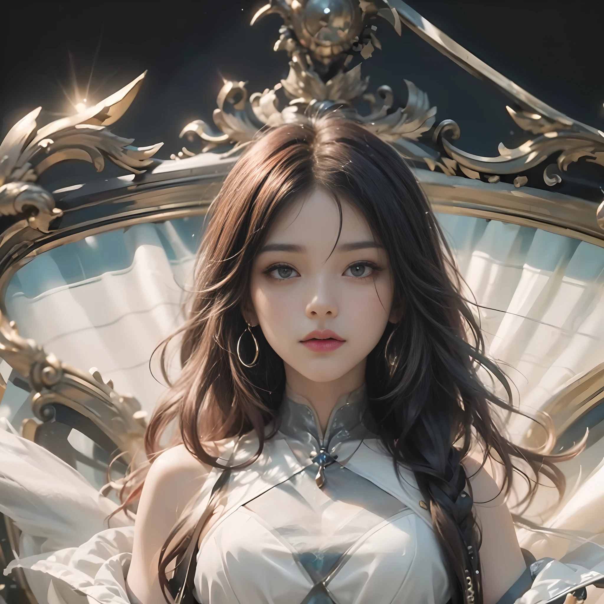 (Masutepiece: 1.3), (maximum resolution: 1.2), (Ultra HDTV: 1.2), cinematic lighting, 8K resolution, Eye and skin detail, detailed facial features, , ( Sharp focus: 1.2), (Face focus: 1.2) , Perfect style, Beautiful, sharp face, Anatomically accurate, Highly detailed skin and face structure, Eye detail, Double eyelids, Thin eyebrows, Glitter eyeliner: 1 Natural cheeks, Glossy skin, White skin: 1.2, (Lip gloss: 1.4), 、 (Shy look: 1.2), Skin and face texture detail, Detailed eyes, Double eyelids, Natural cheeks, , Glossy lips: 1.4, Protruding cleavage、(Large sperm count in breast: 1.4) (Large sperm count in thighs: 1.2) 、 blushing、shy、impatience、frustration、fear of embarrassing glaresknees open、open legs、masturbation behavior、chest stroking、white lingerie、black bra、shiny small flower necklaces and ears Socks Long、Sweating Thighs、Transparent Underwear、 20 years old, Neat and Clean Woman、Red Hair、Colored Hair、Short Hair, Big Tits, Upturned, Floor Sitting, Bedroom、(Complete Maid Outfits) perfect: 1.5)、short white hair