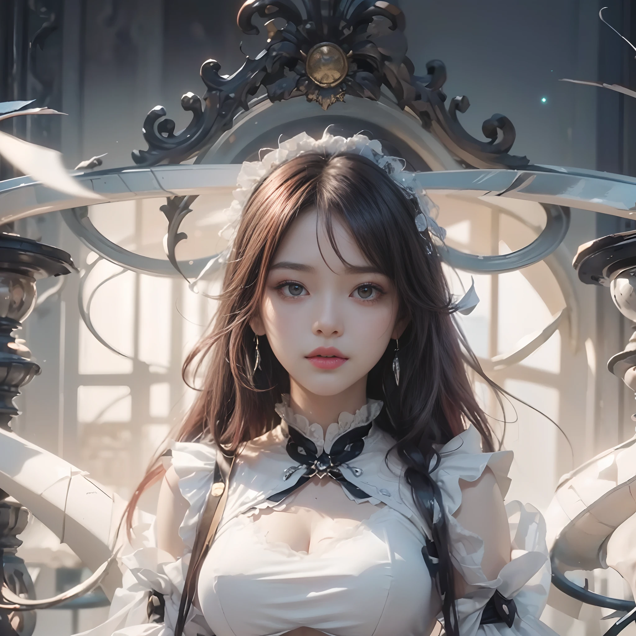 (Masutepiece: 1.3), (maximum resolution: 1.2), (Ultra HDTV: 1.2), cinematic lighting, 8K resolution, Eye and skin detail, detailed facial features, , ( Sharp focus: 1.2）, (Face focus: 1.2) , Perfect style, Beautiful, sharp face, Anatomically accurate, Highly detailed skin and face structure, Eye detail, Double eyelids, Thin eyebrows, Glitter eyeliner: 1 Natural cheeks, Glossy skin, White skin: 1.2, (Lip gloss: 1.4), 、 (Shy look: 1.2), Skin and face texture detail, Detailed eyes, Double eyelids, Natural cheeks, , Glossy lips: 1.4, Protruding cleavage、（Large sperm count in breast: 1.4） （Large sperm count in thighs: 1.2） 、 blushing、shy、impatience、frustration、fear of embarrassing glaresknees open、open legs、masturbation behavior、chest stroking、white lingerie、black bra、shiny small flower necklaces and ears Socks Long、Sweating Thighs、Transparent Underwear、 20 years old, Neat and Clean Woman、Red Hair、Colored Hair、Short Hair, Big Tits, Upturned, Floor Sitting, Bedroom、(Complete Maid Outfits) perfect: 1.5)、short white hair