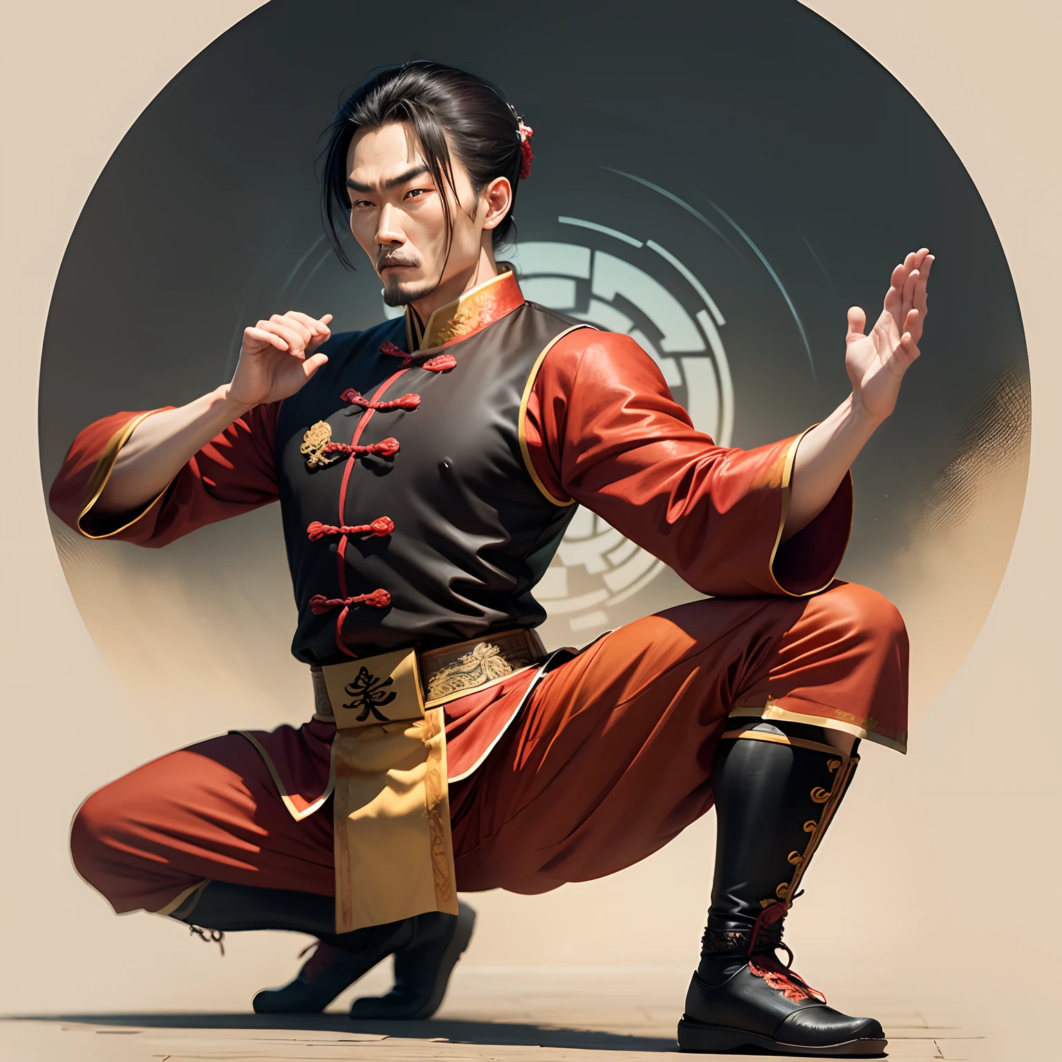 Old kung fu master teaching full chinese outfit