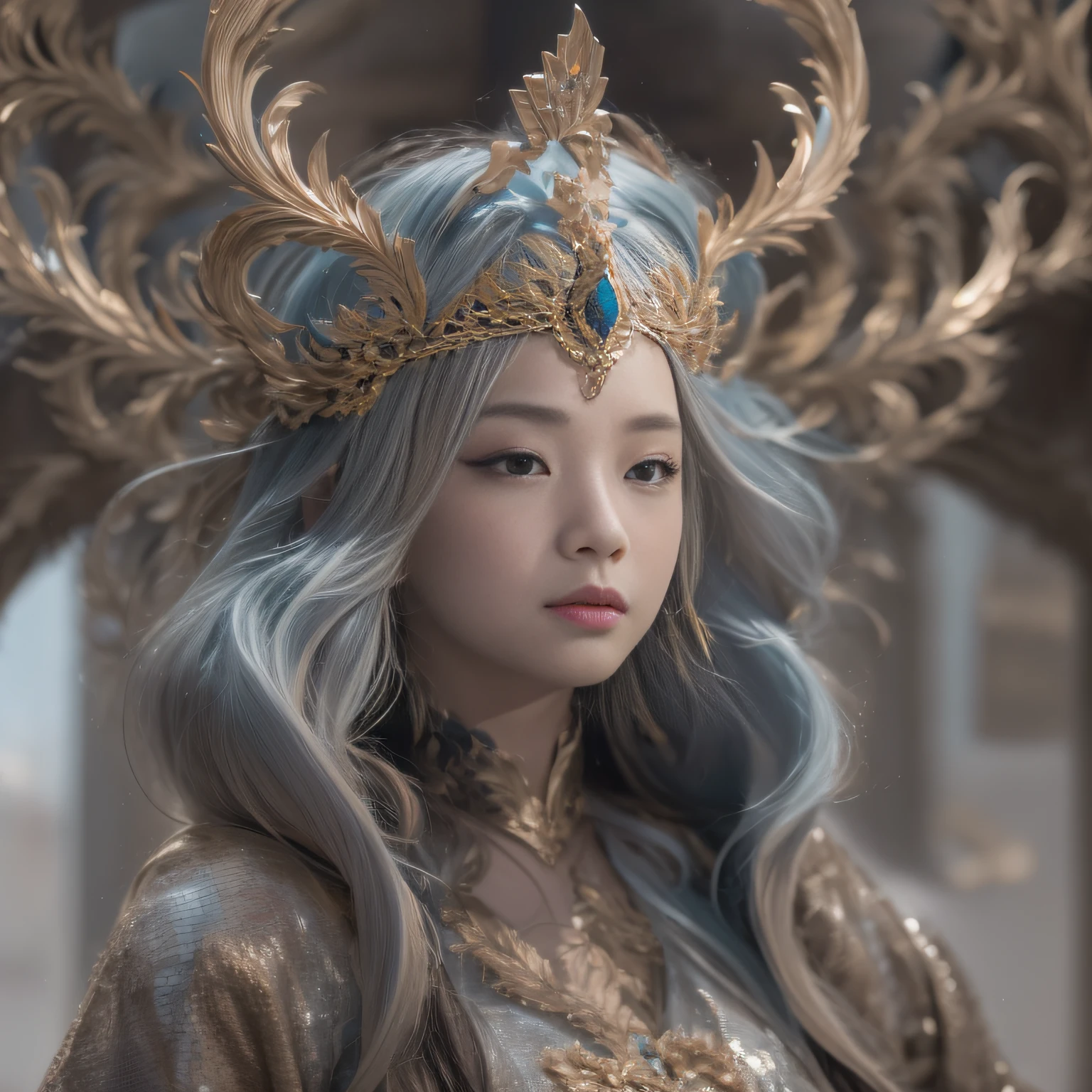 16k（tmasterpiece，k hd，hyper HD，16k）short detailed hair，Gold jewelry area in the back room，King redhead girl ，Silver Dragon Protector （realisticlying：1.4），Python pattern robe，Purple-pink tiara，Snowflakes fluttering，The background is pure，Hold your head high，Be proud，The nostrils look at people， A high resolution， the detail， RAW photogr， Sharp Re， Nikon D850 Film Stock Photo by Jefferies Lee 4 Kodak Portra 400 Camera F1.6 shots, Rich colors, ultra-realistic vivid textures, Dramatic lighting, Unreal Engine Art Station Trend, cinestir 800，Hold your head high，Be proud，The nostrils look at people