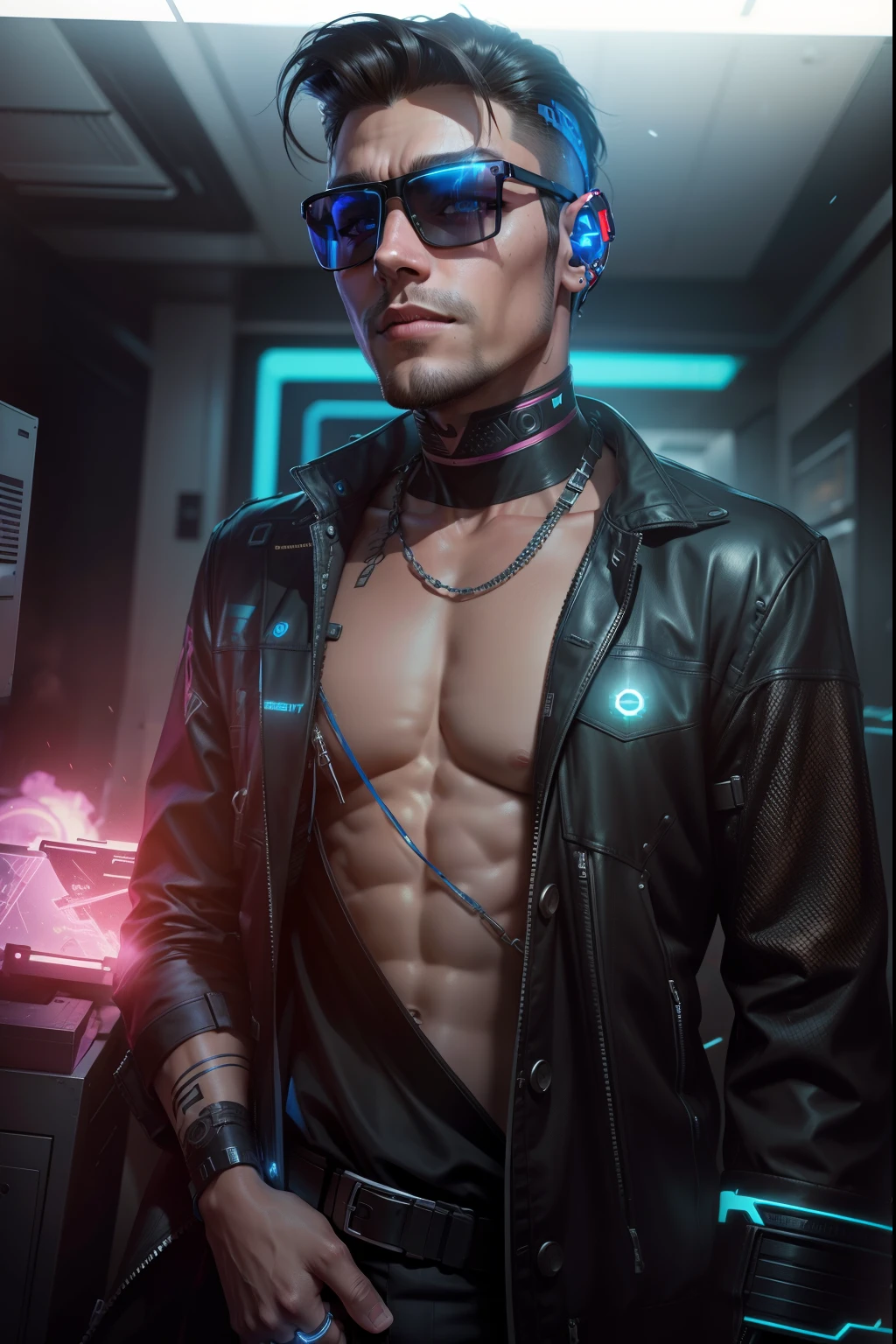 Real face cyberpunk handsome boy realistic and 8k ultra
