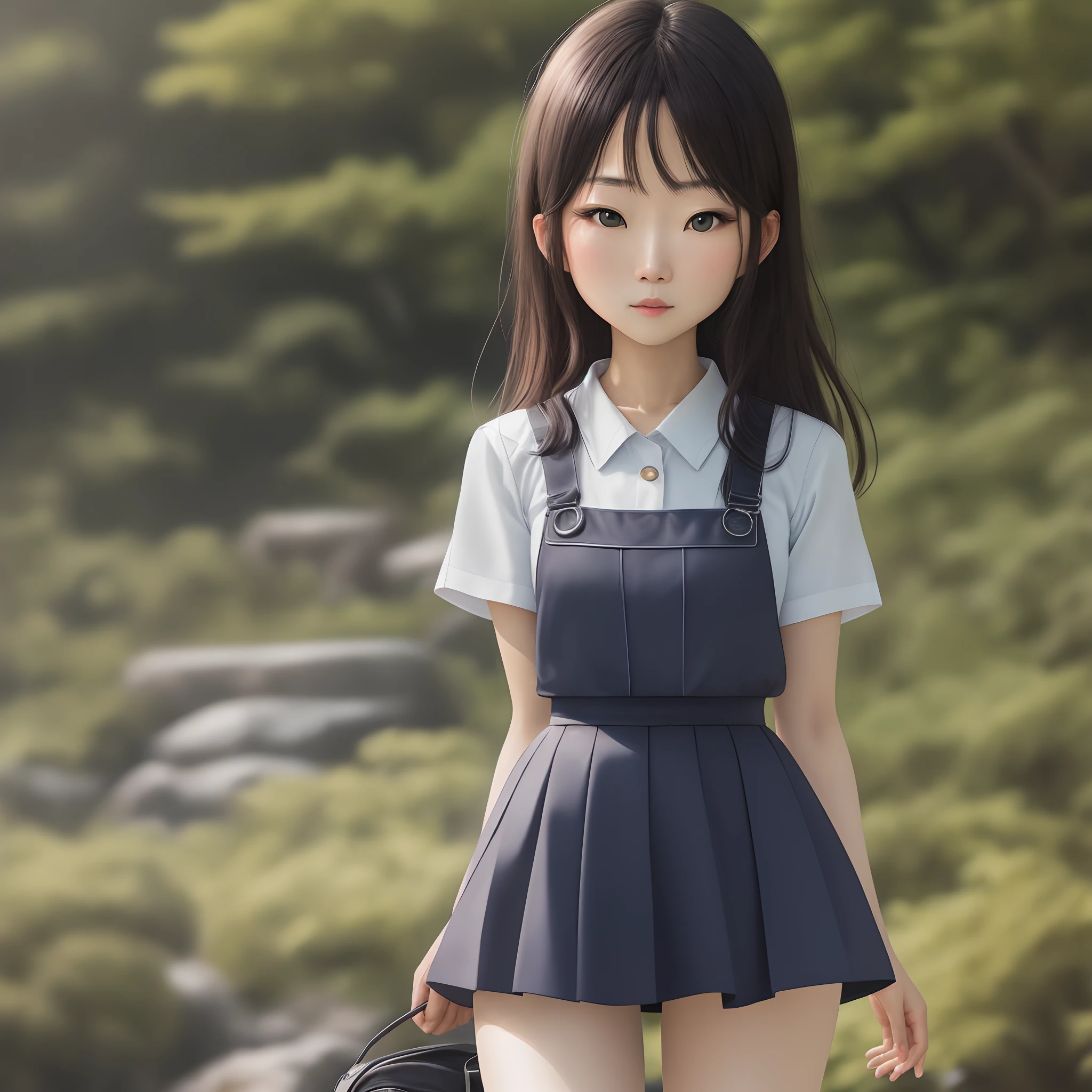 The face becomes more cute, a bow is added to the left side of the head, the proportion of the body is optimized, and water is added to the ground