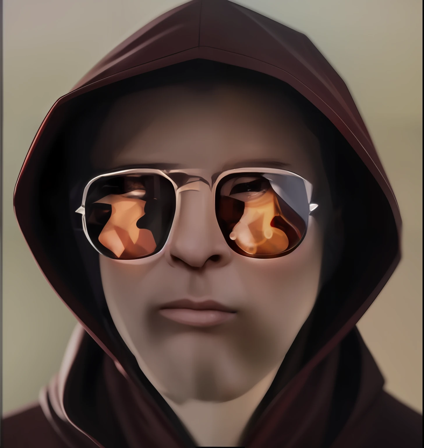 Red suit and hood, ultra realistic