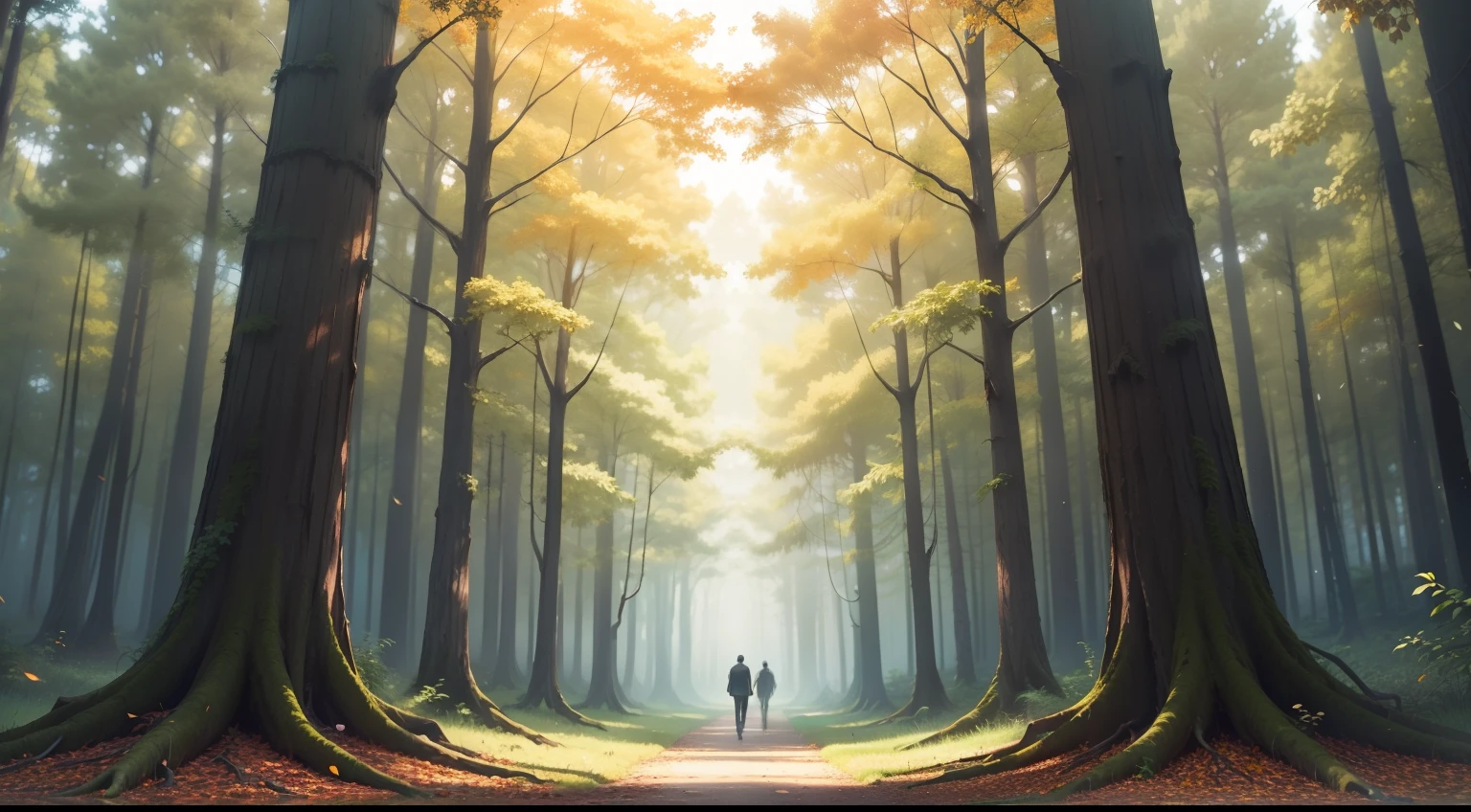 a forest of bright colors