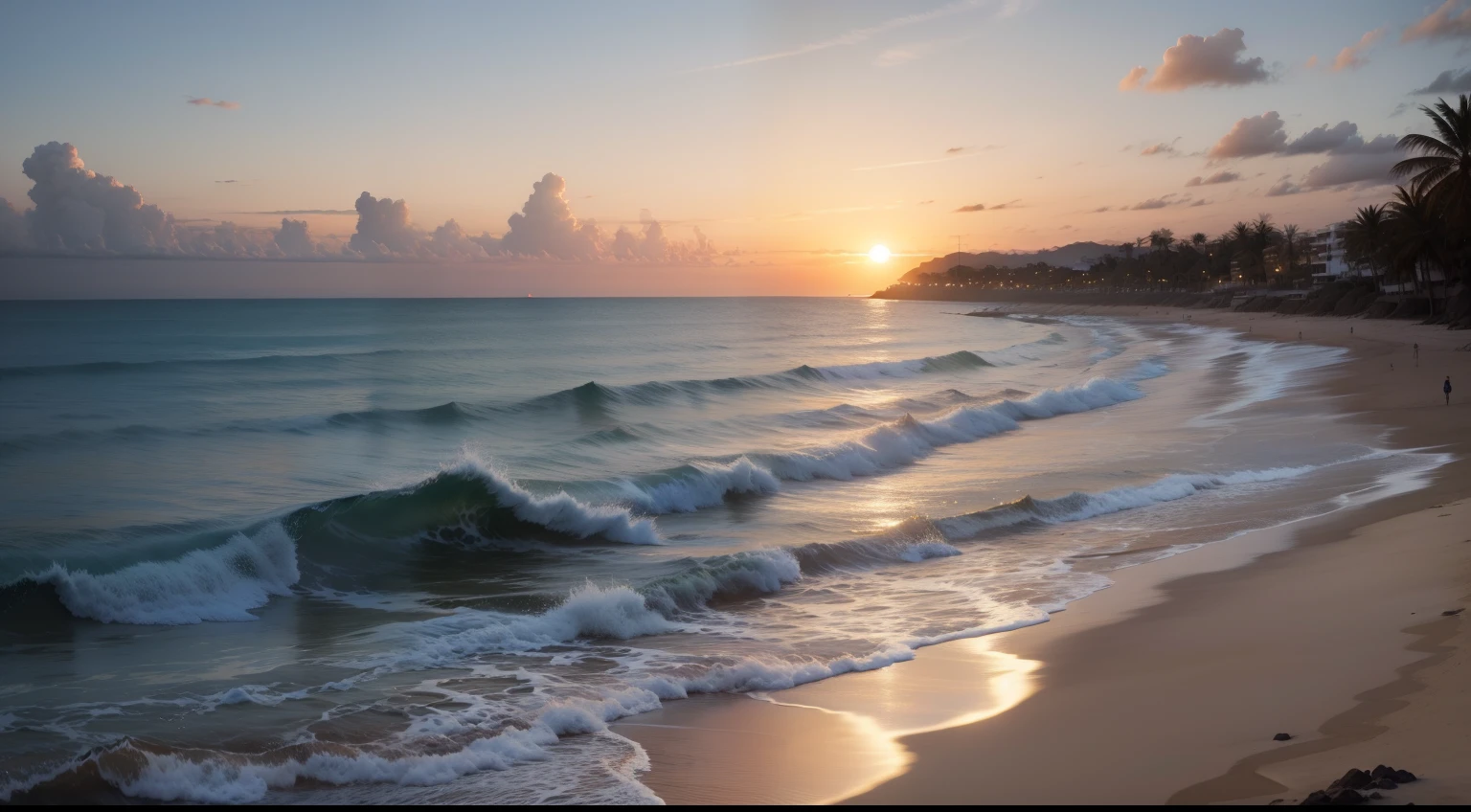 playa al atardecer