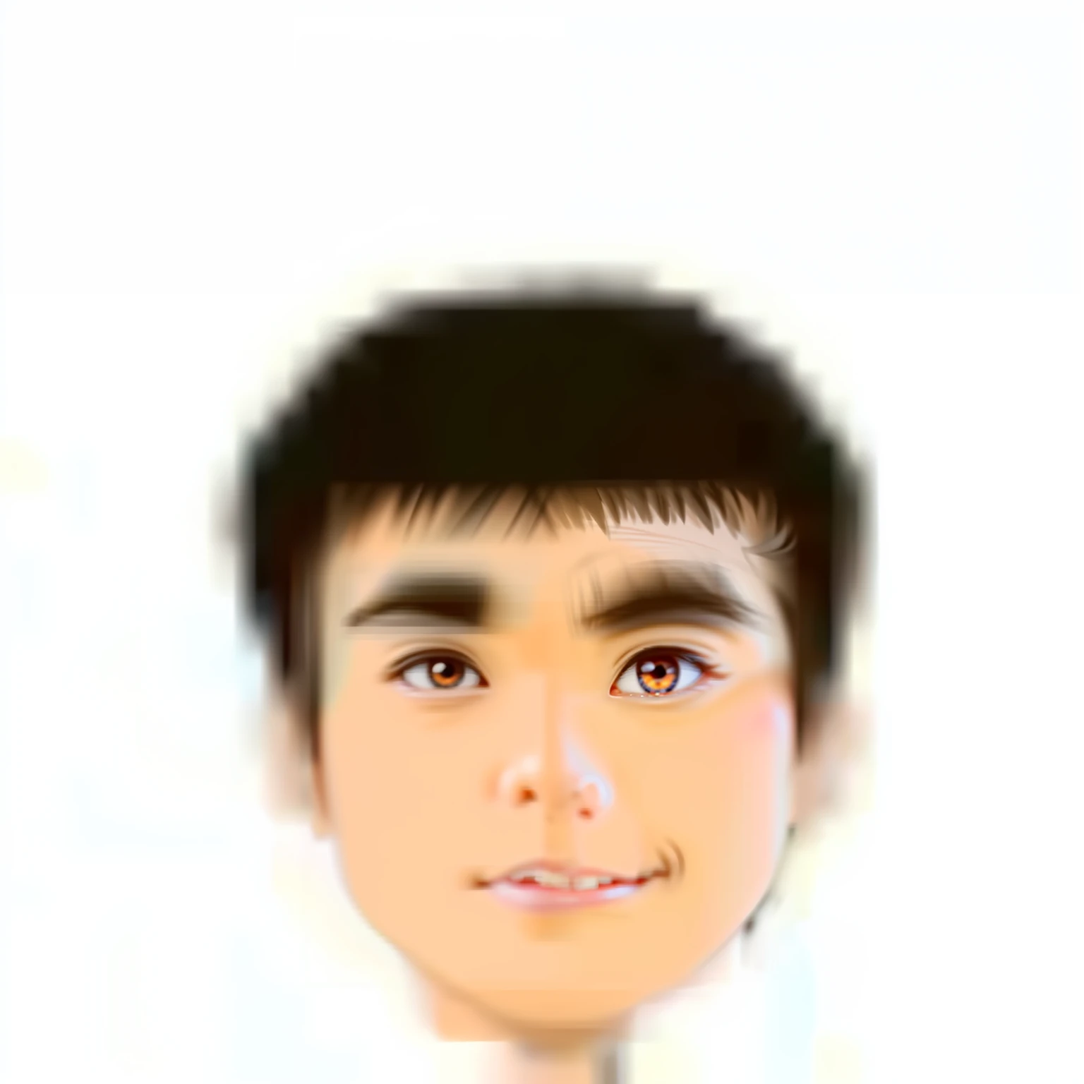 there is a young boy with a green shirt and a white background, yanjun chengt, young child, south east asian with round face, yihao ren, jinyiwei, young boy, 2 years old, child, child hybrid, detailed face of a asian boy, qichao wang, xiaofan zhang, li zixin, xue han