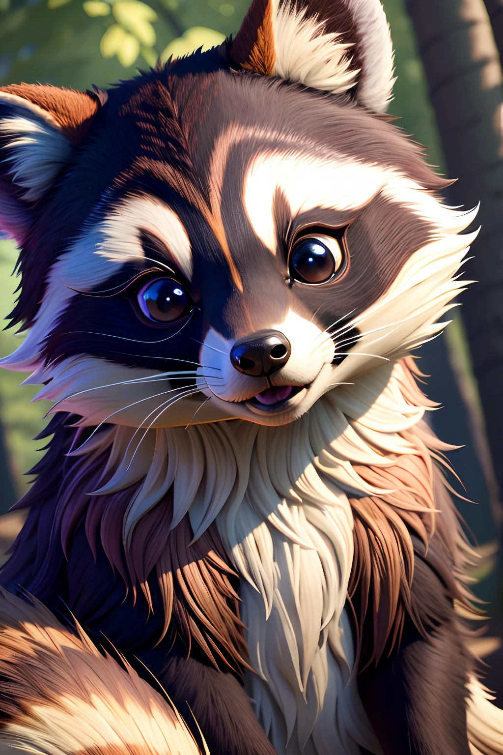 (highres, best quality:1.2), radiance, soft contours, beautiful drawing, concept art, detailed background, bright colors, 3DMM,
raccoon,