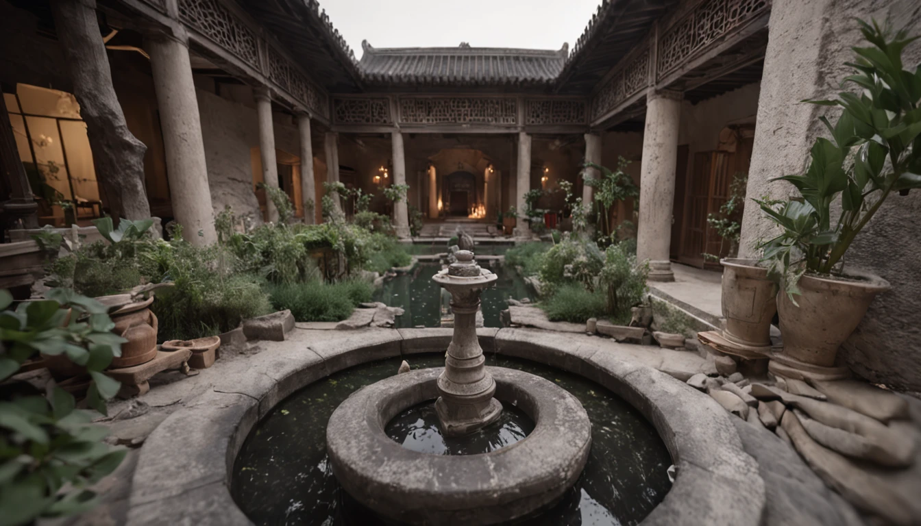 Villa courtyard,Open gloss black gold wire basement equidistance 1:3 miniatures,3D equidistance,Suzhou style,Realistic painting,cinematric light,super detailing,solid color backdrop,clean backdrop,best qualtiy,awardwinning,artistic,电影灯光,3Drenderingof,ultra-wide-angle,3D Technology Blue,Crystal clear glass futuristic dream,sea of stars,Ray traching,Macro composition