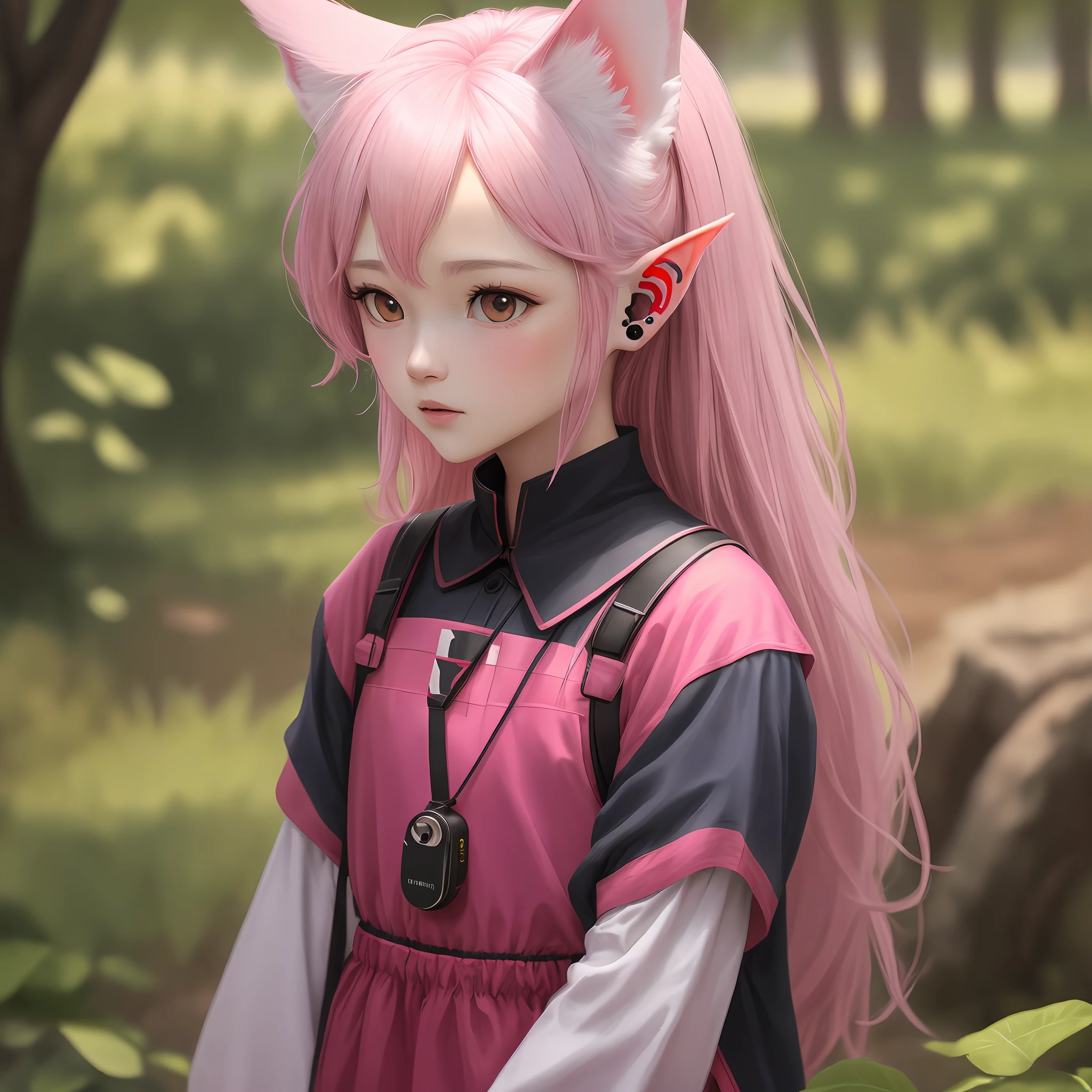 Long ears,The ears are pink,