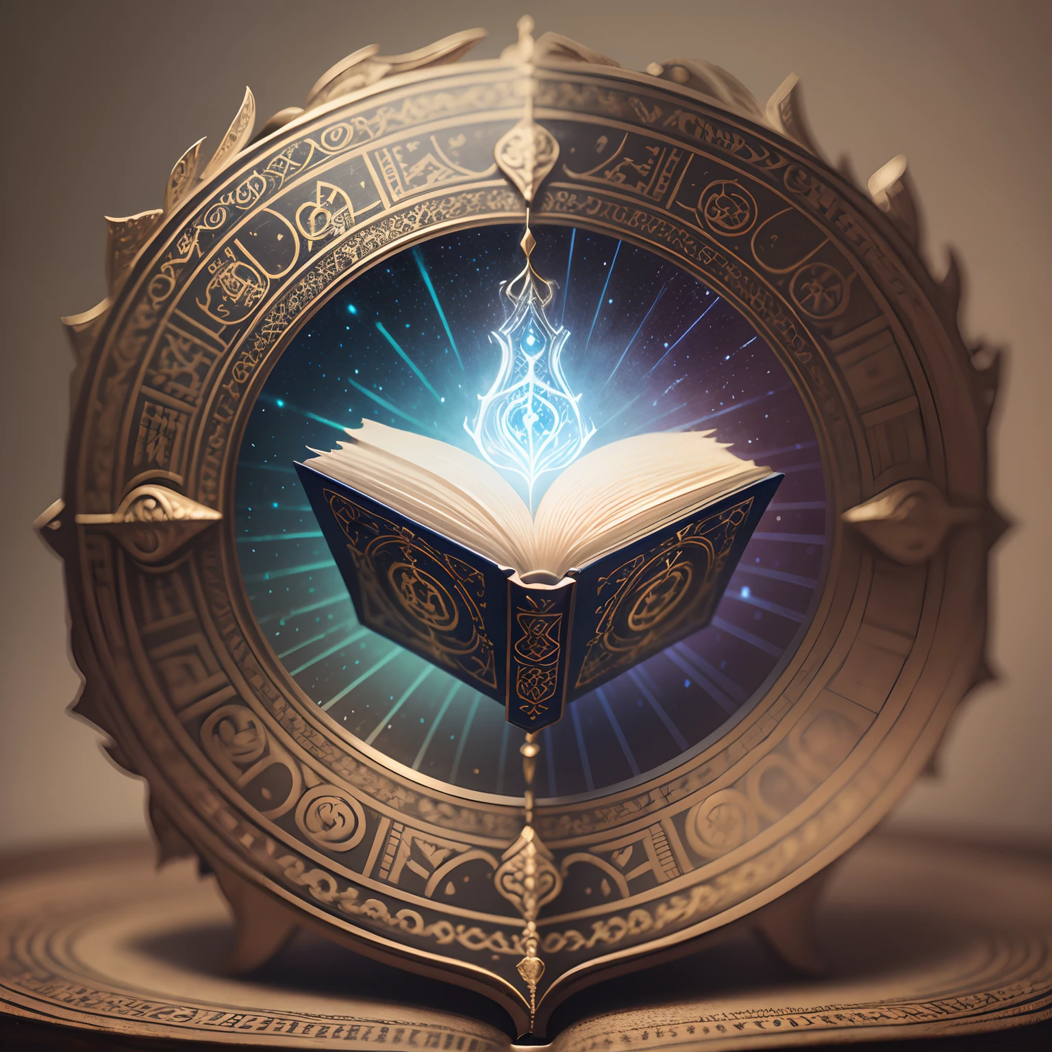 Magical ancestral book, with detailed design