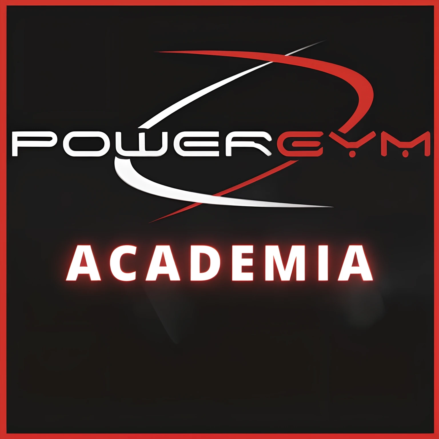 (((Logotipo))), Power Gym Academia, background preto, academia, ultrarrealista.