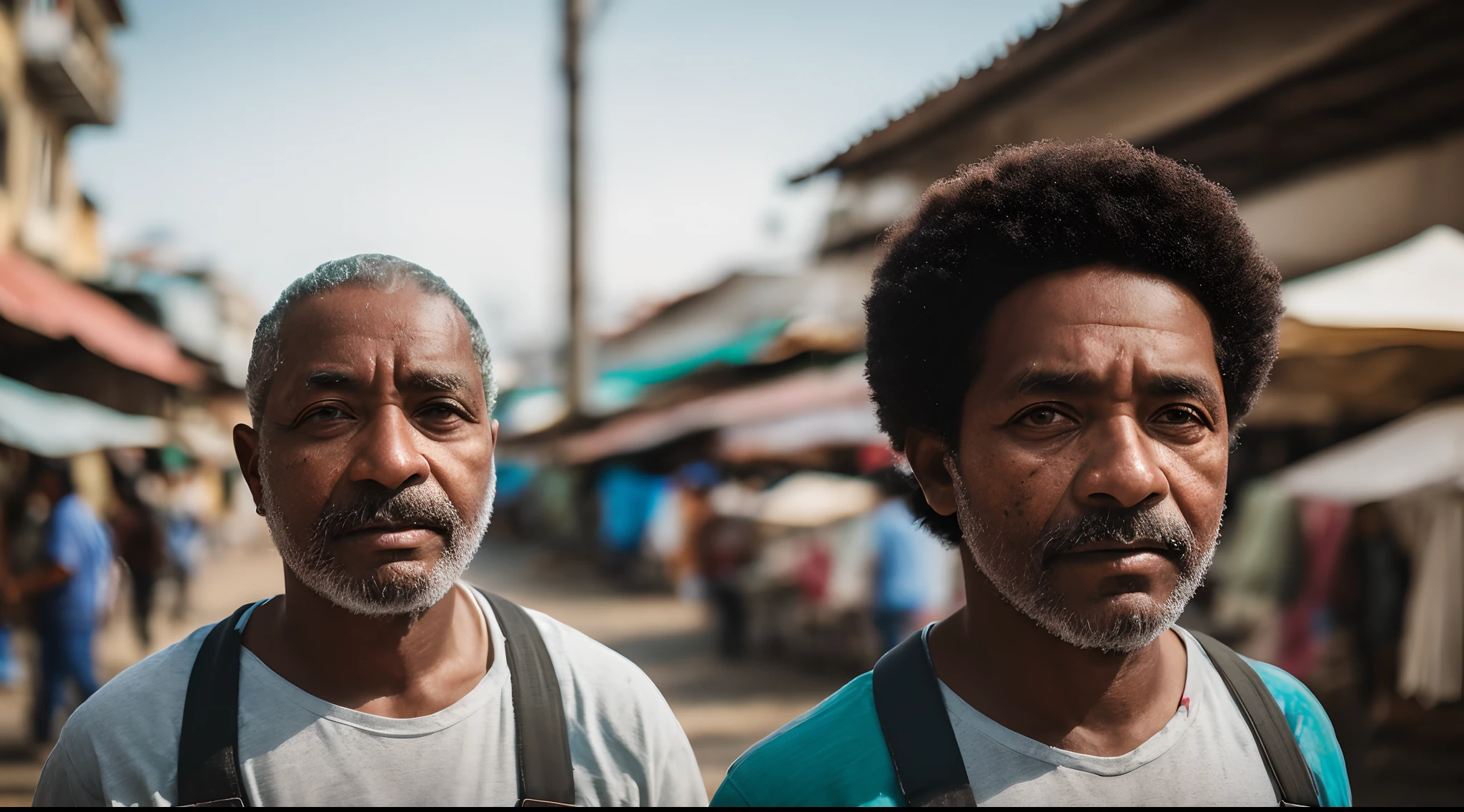 foto de um retrato de pobre trabalhador velho em trapos, ((fadiga esmagadora), rugas da idade, mercado de rua ao fundo, arenoso, Messy, rosto, meio corpo, corpo, natureza, pele altamente detalhada, minha, tempo sensual, sem vento, 8k uhd, dslr, soft-lighting, alta qualidade, grain of film, Fujifilm XT3