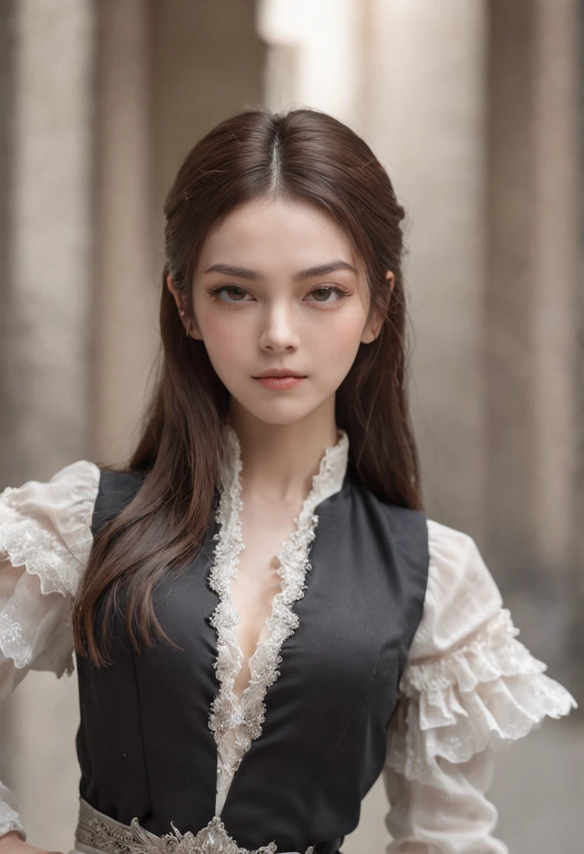 (A high resolution: 1.2), (Best quality: 1.2), (super-fine: 1.2), Movie lighting, (1girll), (Shiny skin), angle of view, Front, (Single focus: 1.2), (Dynamic Angle), (Flawless face, (Beautiful and charming), Black skinny suit, White boots, White gloves, sunglasses