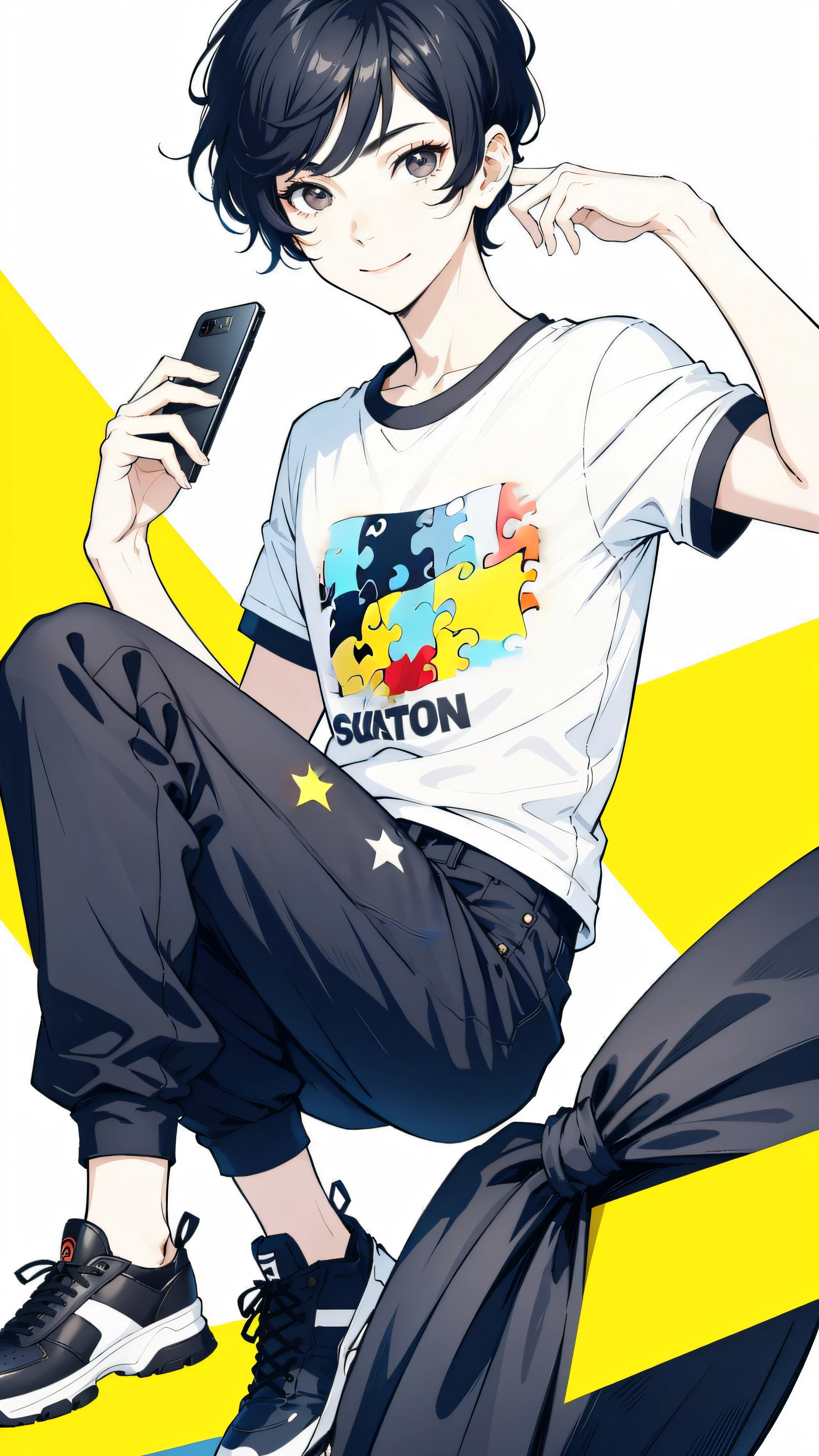 Stylish T-shirts,Puzzle pattern