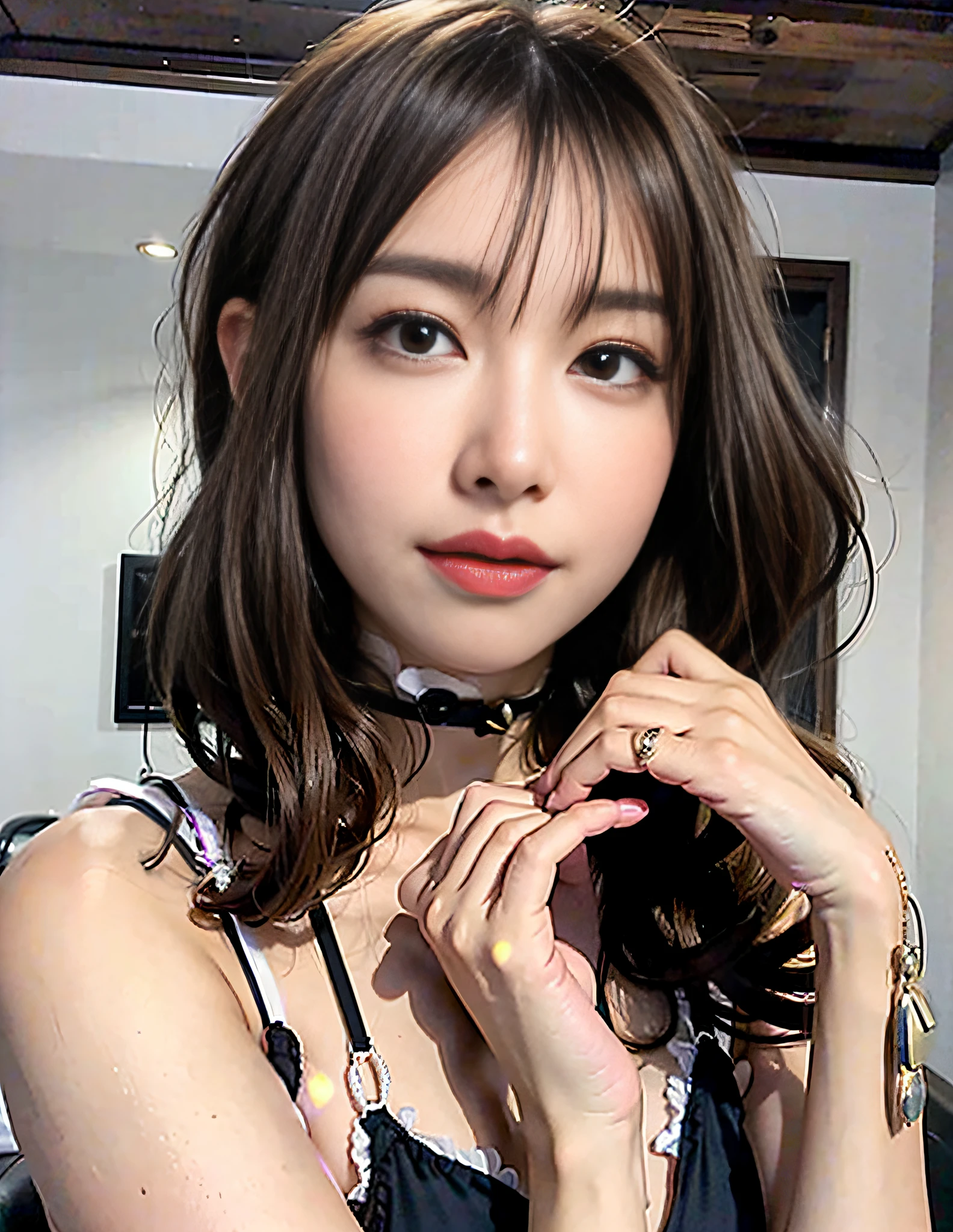 megumin,
kono subarashii sekai ni shukufuku wo!,8K, RAW portrait of (japanese woman),masterpiece、(photorealistic:1.2)、realistic, ultra high resolution, highest quality, real life photos ,petite body type、baby face、
((((1 girl:1.5)))), (((blowjobする女の子:1.4)))、((girl licking dick:1.3))、(cute face:1.3)、日本の1 girl,((japanese girl))、((Real Girl)),,slender body、 body type、Red costume、
big beautiful detailed 目, black hair,(Depth of written boundary:1.3)、 ((dark brown eyes:1.2))、(real skin texture:1.3)、(Immersive atmosphere:0.8、chiaroscuro:1.2) 、(look viewer:1.3)、((embarrassing))、((red cheeks:1.3))、((ceiling from below:1.2))、((((wearing very small black panties))))、((blowjob))、((long tongue))、((From above:1.4))、((close up on face:1.85))、((panty shot))、the most beautiful woman in the world、the most beautiful woman in the world、((bust shot:1.4))、(visible nipples、Show off your nipples)、