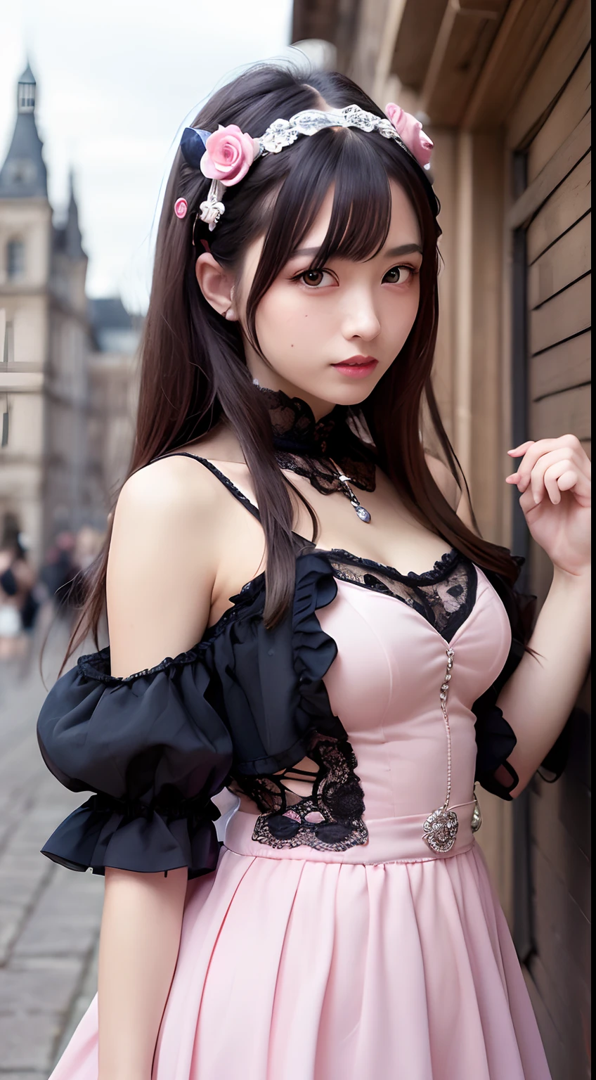 ((top-quality、8K、masuter piece:1.3))、1人、Italian、bule、Beautiful woman with slender abs:1.3、(Highlight Haircuts、Breast A Cup:1.2)、Black see-through:1.1、hyperdetailed face、A detailed eye、二重まぶた、full body Esbian、In the street、城市、London、Seductive open lip、Brown hair、Seduce me with a sexual expression、Open your crotch、Cowgirl、Pubic hair is visible、No panties、M-shaped legs open、Provocative、Lusting、Looking at the camera、Pink luxury garter belt、PINK Underwear、hime、fold your arms behind head、Pubic hair is visible、PINK Underwear、Wearing a white coat、No panties、Boldly pull up the skirt、Naughty Cosplay、hi-school girl、校服、Pink Pante、Panties are visible、wearing skirt、ultra-detailliert、(((pantyshot)))、(((Spread your legs apart)))、(((Gothic lol))、(((Princess)))、(((the royal palace)))