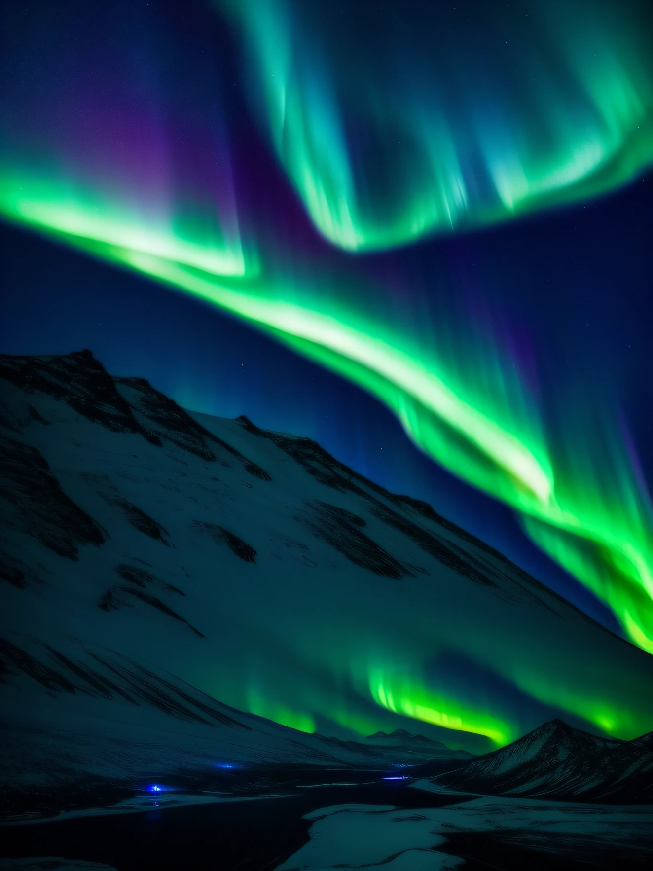 Top view of the planet in the sky, northern lights, He looked into the distance, Realistic, Ultra photo realsisim, Hyper-cinematic, Ultra photo