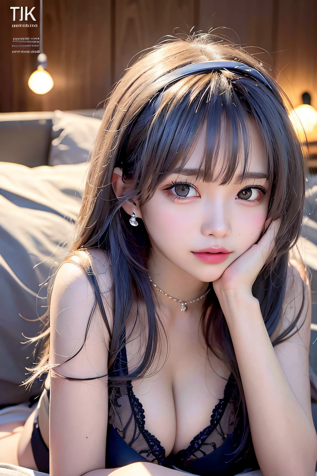 ((Cover your chest with your hands ,No top)),Pouting slightly,The back exposes the buttocks,Lie down exposed,lying down,Butt up,Hands and feet apart,Soft sunken bed,table lamp,((tmasterpiece)),on back,Naked,(No top|The quilt covers the upper body:0.5)(realisticlying:1.2) tmasterpiece, best qualtiy, high high quality, absurderes, rich colourful, stunning art, best qualtiy, ultra - detailed, beautifuldetails, reflective hair, Good lighting, Ray traching, depth of fields, ultra - detailed, illustratio, astounding, finedetail, The is very detailed, ((ultra - detailed)), (Beautiful Meticulous Girl), Beautiful detail glow, Complicated details, A high resolution, Extremely refined and beautiful, beatiful detailed eyes, hdr, Round eyes, detailedfacialfeatures, (Round pupils:1.4) (illustratio), (美丽细致的眼睛), (very vey very detailed face)), depth of fields, (alluring face), (evilsmile:1.3), parted lip, (looking at viewert:1.1), closeup cleavage, wide wide shot, Side Body, photore, lewd poses , Moody light, Sistine Phil Beldev,, leges, ssmile, daysies,(((tmasterpiece,Best quality,A high resolution)))),Extremely detailed 8K,Beautiful girl with busty body,(hyper HD,ultra - detailed,High detail,high realistic,Ultra-realistic,Photo realism),(1girll:1.5),(realistic dark hair),Short curly hair,Bob cuts hair,(Dynamic posture),Face the camera,A shallow smile,Open lips,Light blue eyes,Average chest,乳溝,(Beautiful and detailed face,Beautiful and delicate eyes),sweat leggs,luminous,(Sunlight,Sunlight),(Beautiful buttocks 0.5),Cover your chest with only your hands,hips bare,,Large-rim glasses,earring,Pink sexy yarn,(Black sexy lingerie、Black openwork underwear、Transparent embroidered tulle underwear set)Lace pantyhose、Lace gloves、Wedding headscarf、pearls necklace,Bridal bandana,(toppless)Very small panties((Twine crotch knot))(Place your hands behind your head to tie the knot)Only the genitals are covered,Moles under eyes, ((Gray-blue hair,Headbands,Headband)),Crystal glowing necklace,It is raining outside the floor-to-ceiling windows,misterious。