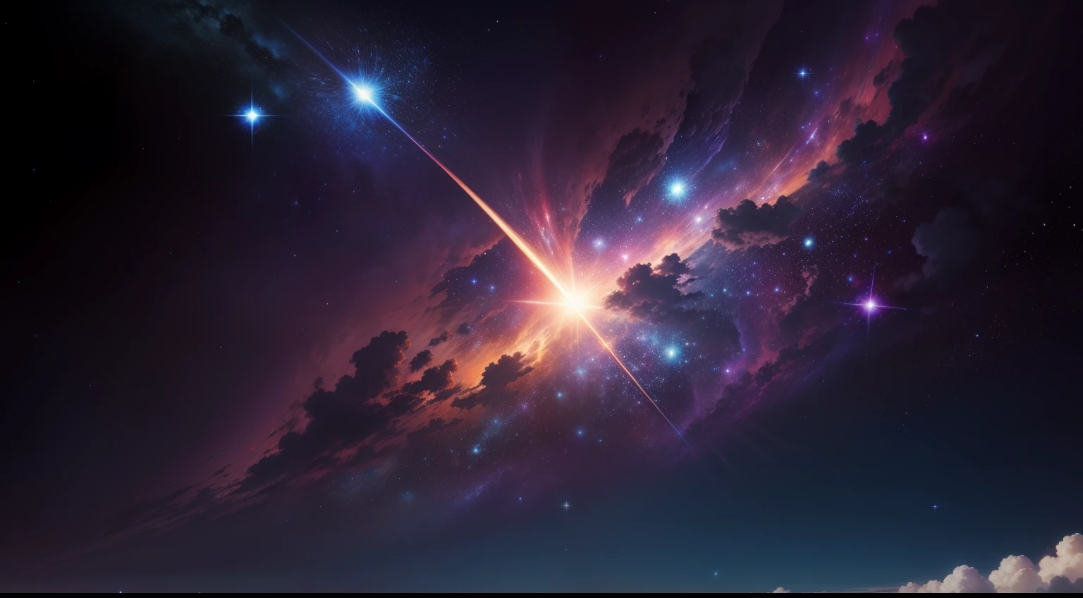 Anime art background, Celestial cosmic background, pilares celestiais, estrelas, galaxias, Anime art background, oil art