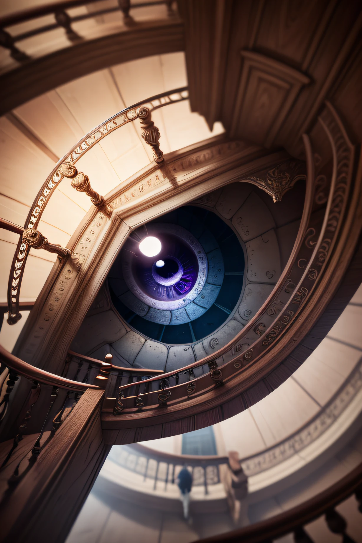 Human eye with a Spiral Staircase in the eye iris pupil