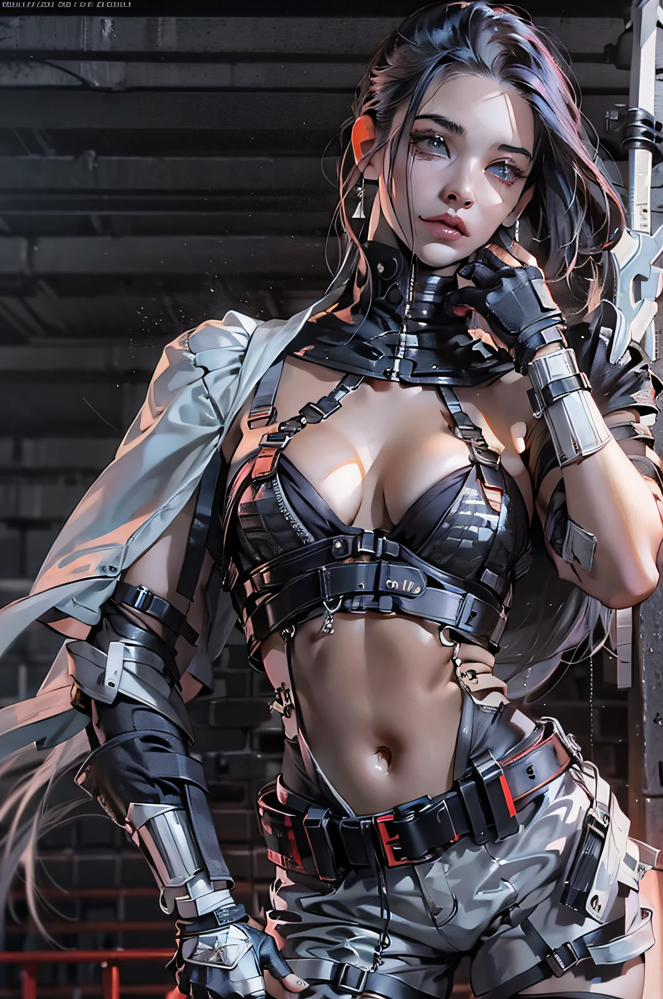 photorealism, urbansamurai_v0.3, style woman in white and black outfit holding a sword, wearing techwear and armor, photograph of a techwear woman, very beautiful cyberpunk samurai, cyberpunk style outfit, cyberpunk outfit, mystical post apocalyptic cyborg, female cyberpunk anime girl, cyberpunk fashion clothing, cyberpunk fashion clothes, cyberpunk nun warrior, cyberpunk clothes, cyberpunk techwear, cyberpunk assassin, cyberpunk outfits, (photorealistic:1.2), official art, unity 8k wallpaper, ultra detailed, beautiful and aesthetic, masterpiece, best quality, (dynamic angle:1.4), glowing skin, skin details, the most beautiful form of chaos, a brutalist designed, vivid colors, dark theme, depth of field, world absurdly beautifully girl, intricate details of armor pattern, lovely cure beauty, devil smile, skull symbol on shoulder armor, big sword, saint cross necklace, dynamic pose:1.2, medusa (rider) (fate) , kamen rider belt case , a masterpiece,the best quality, High Quality, futurism:1.1), movie lights, (Exquisite future), Beautiful and beautiful,Ultra detailed Great composition,floating,(Very detailed CG,Unity 8k壁纸), (Beautiful detail background),Beautiful hair details,dramatic lights,GOGETTA,Bestquality,ultrahighres,photorealistic