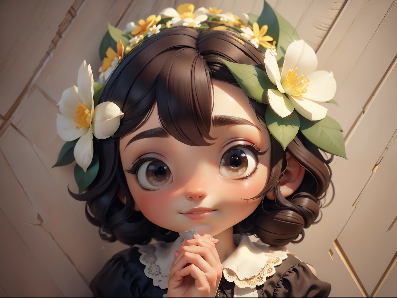 Papel de parede, flores delicadas, 3d