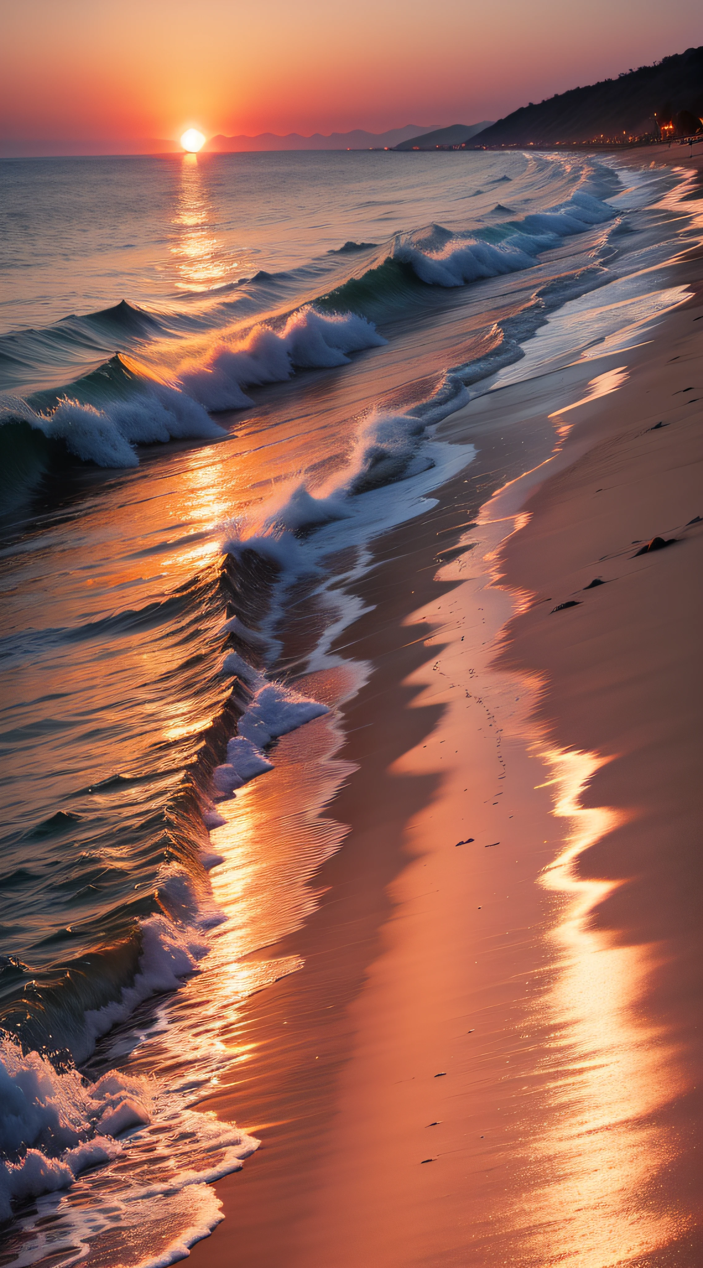 sunset seen from the beach