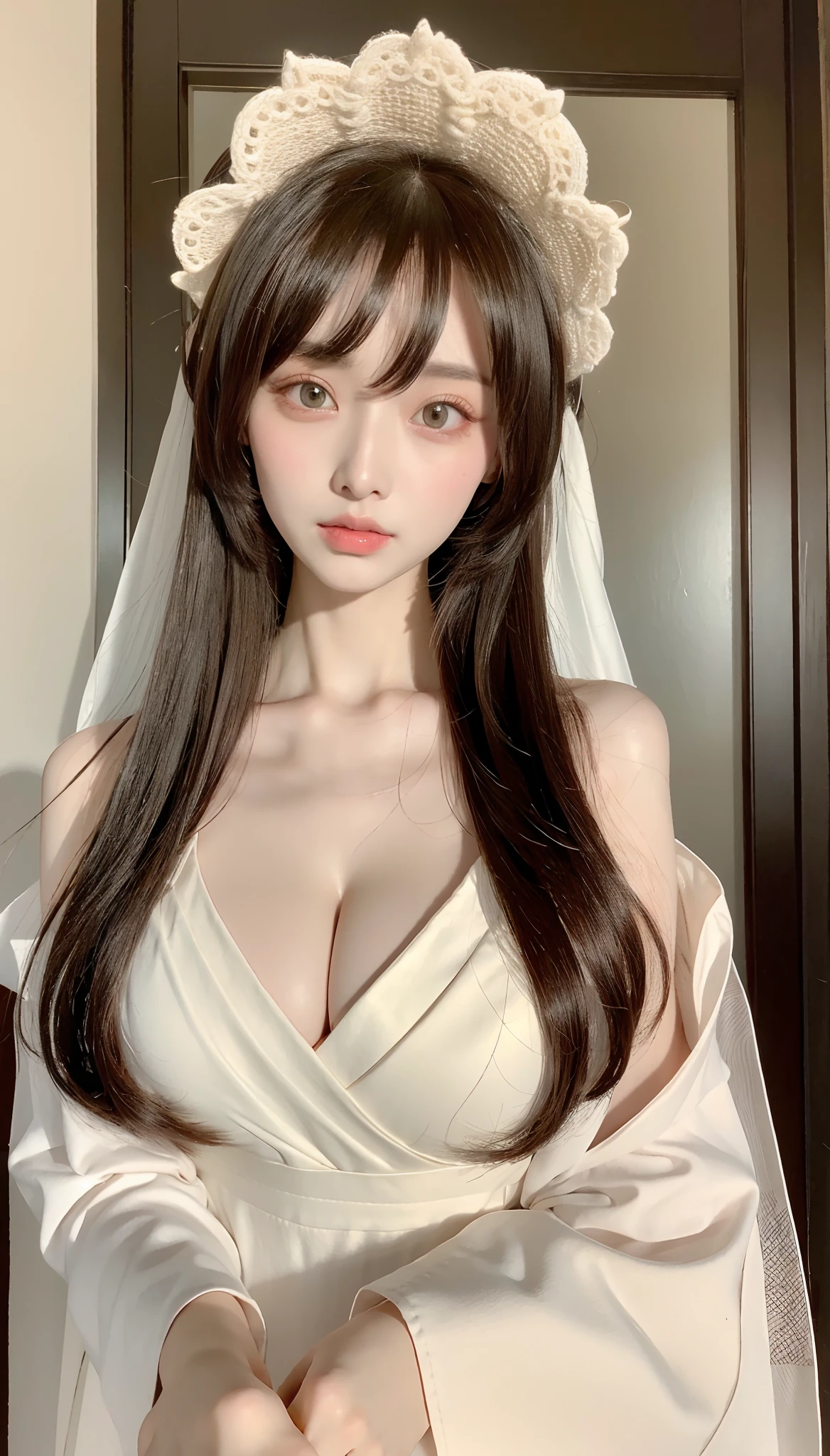 perfect figure beautiful woman：1.4，Layered Hair Style，Protruding cleavage，Hanfu:1.5，The face and skin texture is very detailed，Double eyelids，Skin whitening，décolleté。