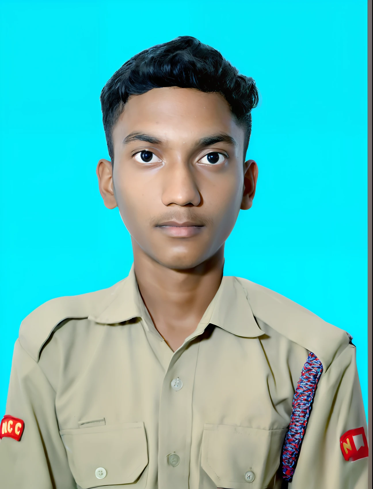 arafed young man in uniform posing for a picture, jayison devadas, johnatan wayshak, around 1 9 years old, vastayan, vinayak, student, police officer, clean image, scout boy, portrait n - 9, post graduate, ayan nag, taken with the best dlsr camera, nivanh chanthara, portait image