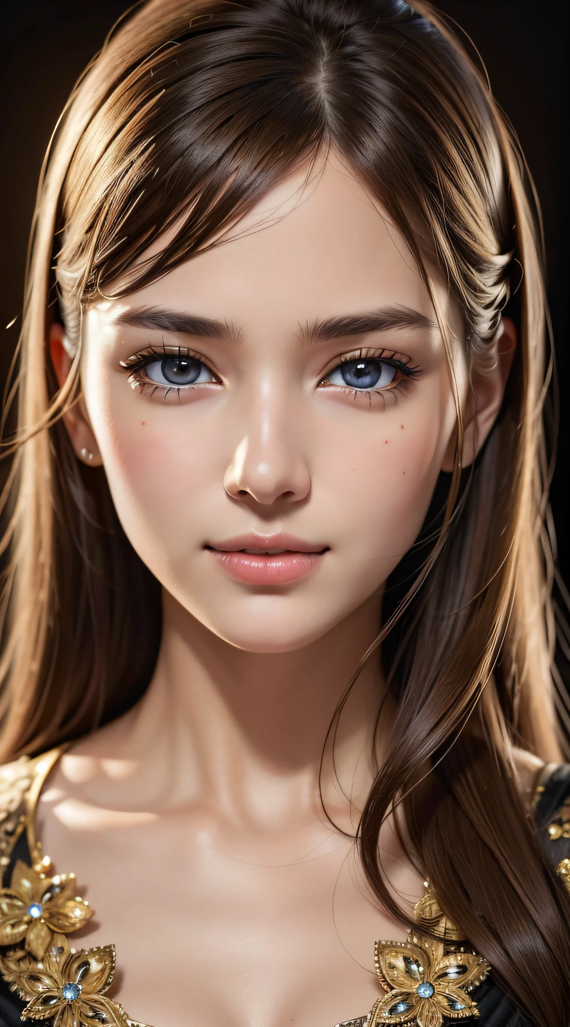 (ung girl), (Ultra realistic, high res), (highly detailed eyes, highly detailed hair, highly detailed face, highly detailed plump lips), naked, (off shoulder), breasts, upper body, caute smile, (best quality:1.4), Raw photo, (realistic, photo-realistic:1.37), professional photography, cinematic light, (fine face: 1.2),