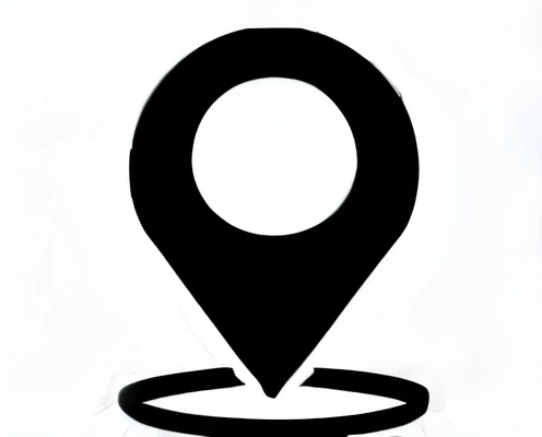 a black and white photo of a pin with a circle on it, tourist destination, map patreon, meeting point, steam workshop maps, place, directions, instagram photo, professionally, mapbox, uploaded, marker”, outdoor photo, map, location in a apartment, pictogram, geo, profile pic, open street maps, accurate and detailed, google maps